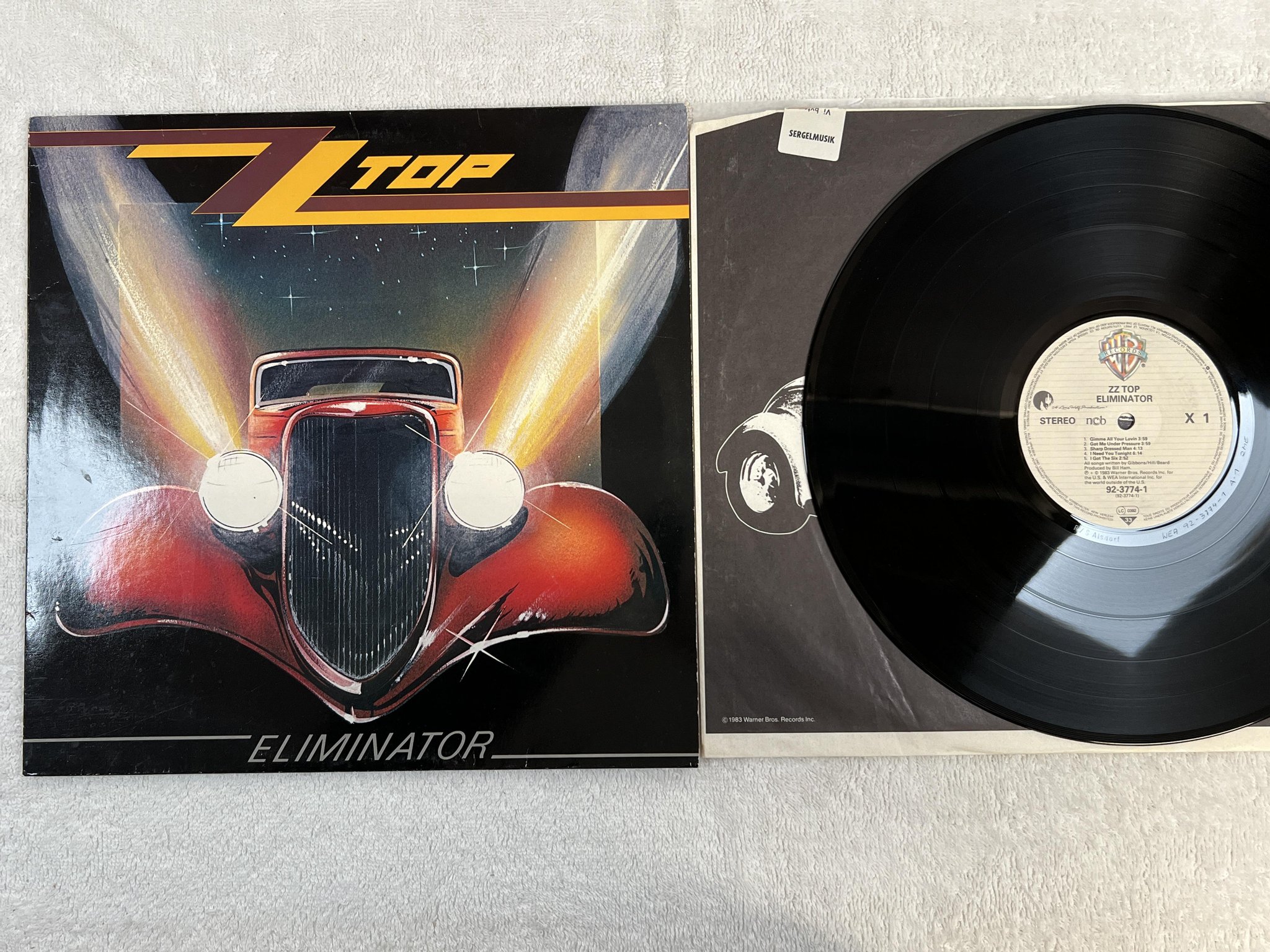 Omslagsbild för skivan ZZ TOP eliminator LP -83 ncb WARNER 92 3774-1