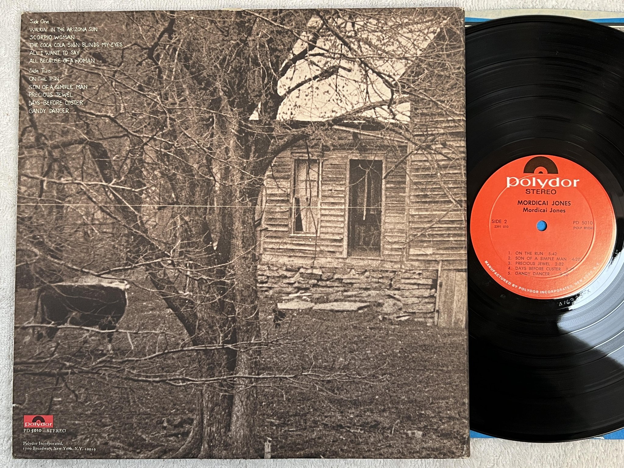 Omslagsbild för skivan MORDICAI JONES s/t LP -72 US POLYDOR PD 5010 *** RARE FOLK ROCK ***