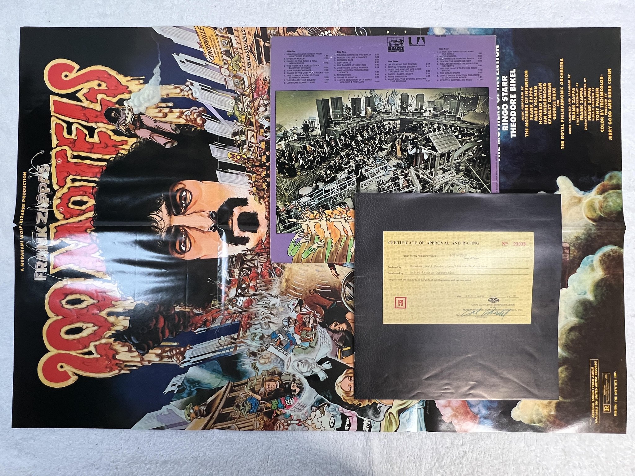 Omslagsbild för skivan FRANK ZAPPA 200 motels 2xLP -71 US UNITED ARTISTS UAS 9956