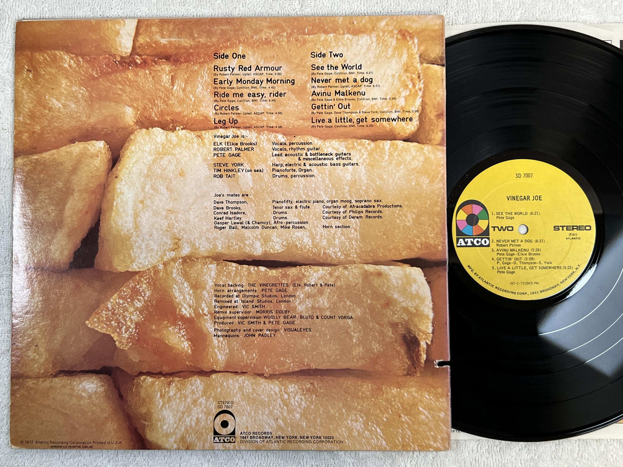 Omslagsbild för skivan VINEGAR JOE s/t LP -72 US ATCO SD 7007