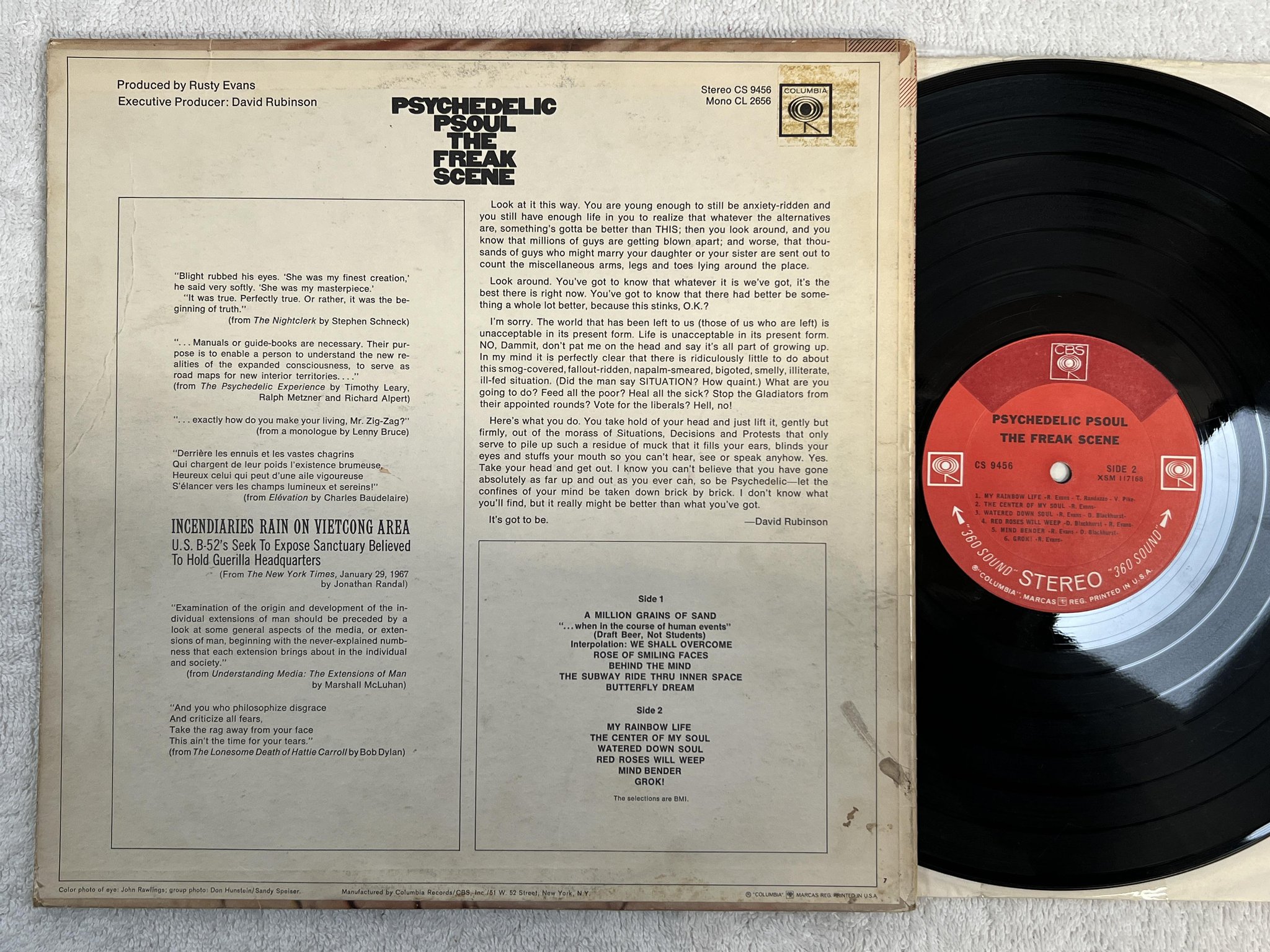 Omslagsbild för skivan THE FREAK SCENE pscyhedleic psoul LP -67 US CS 9456 *** PSYCH ***