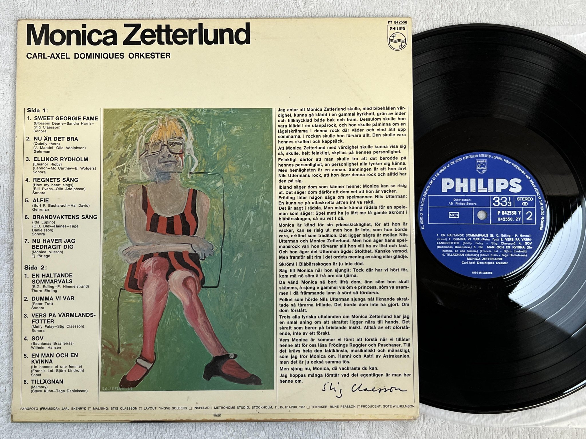 Omslagsbild för skivan MONICA ZETTERLUND s/t LP -67 Swe PHILIPS P 842558 Y *** LOVELY ALBUM ***