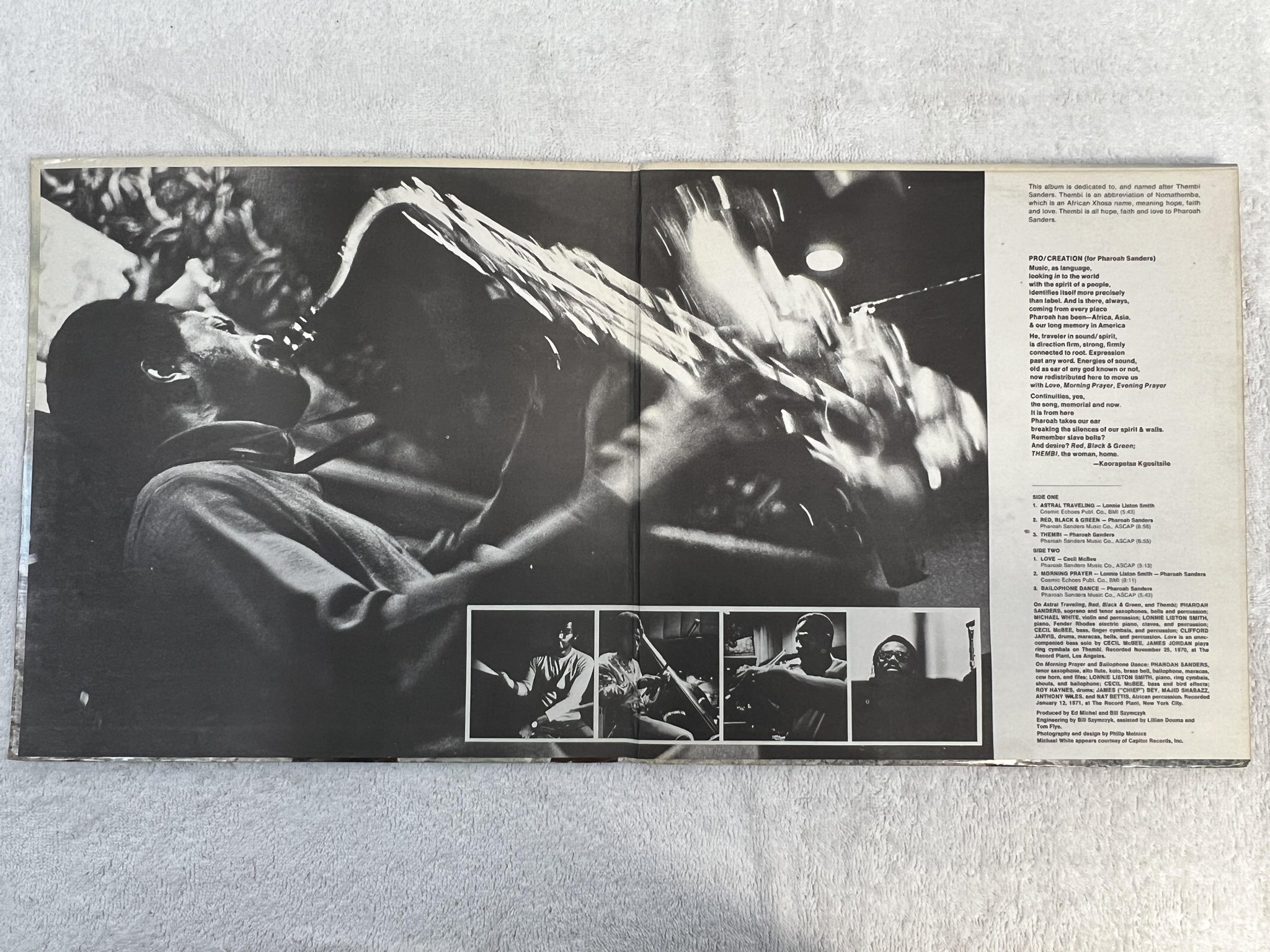 Omslagsbild för skivan PHAROAH SANDERS thembi LP US IMPULSE AS 9206 *** SPIRITUAL JAZZ CLASSIC ***