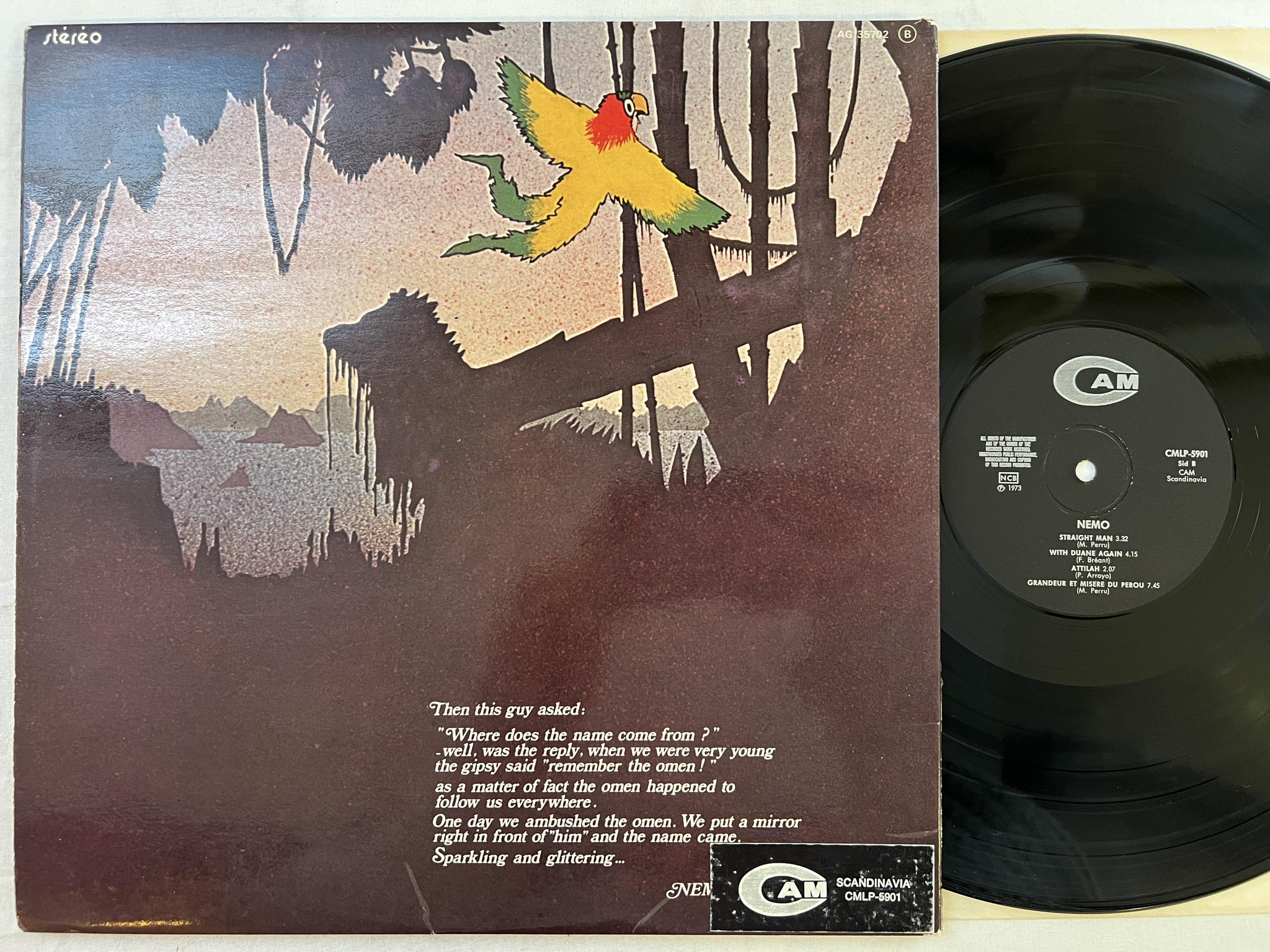 Omslagsbild för skivan NEMO s/t LP -73 Swe CAM CMLP-5901 *** FUNKY PROG ROCK ***