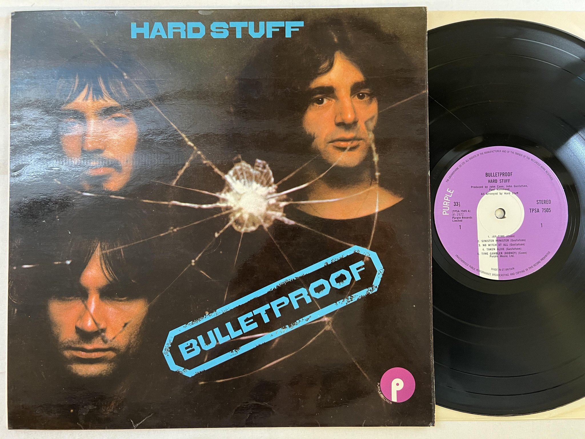 Omslagsbild för skivan HARD STUFF Bulletproof LP -72 UK PURPLE TPSA 7505