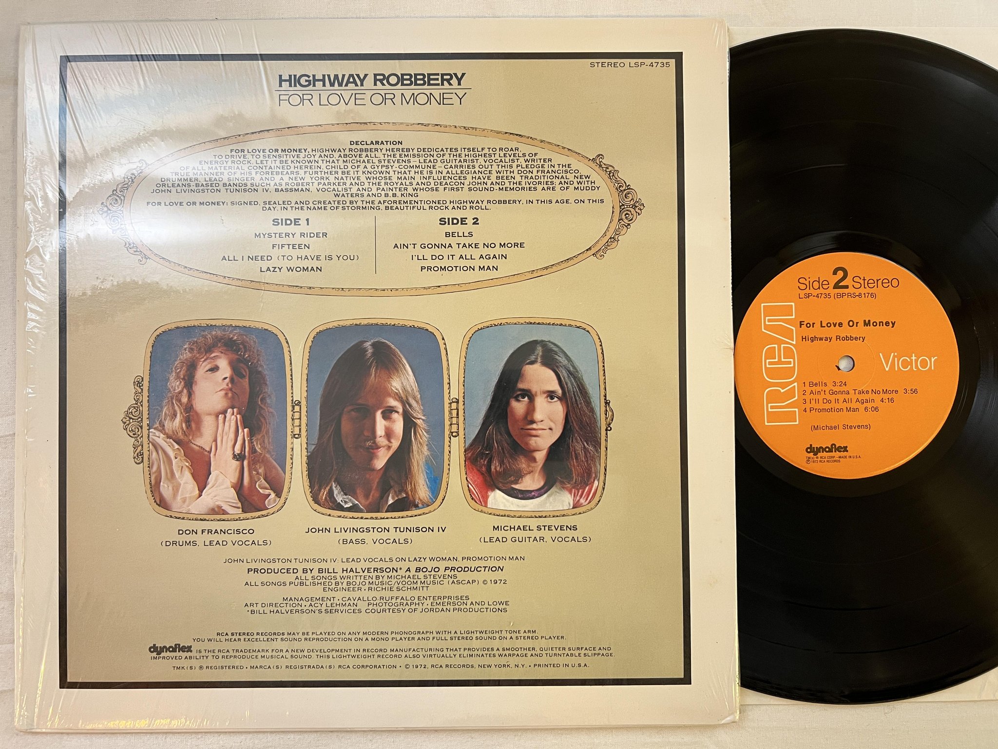 Omslagsbild för skivan HIGHWAY ROBBERY for love or money LP -72 US RCA LSP-4735