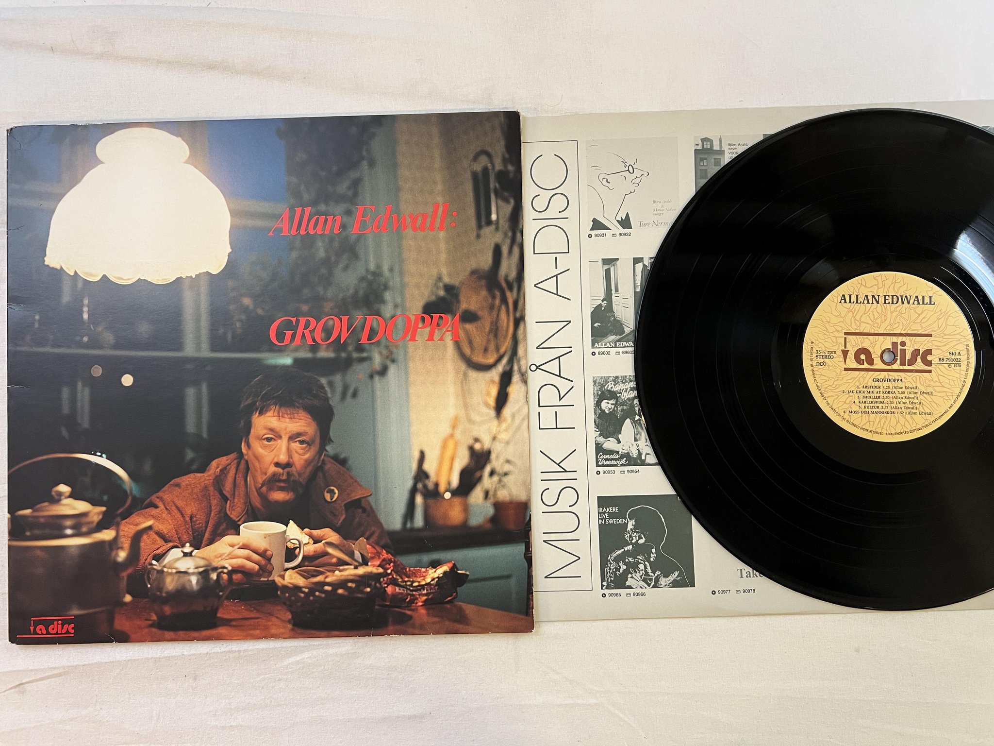 Omslagsbild för skivan ALLAN EDWALL grovdoppa LP -79 Swe A DISC BS 791022