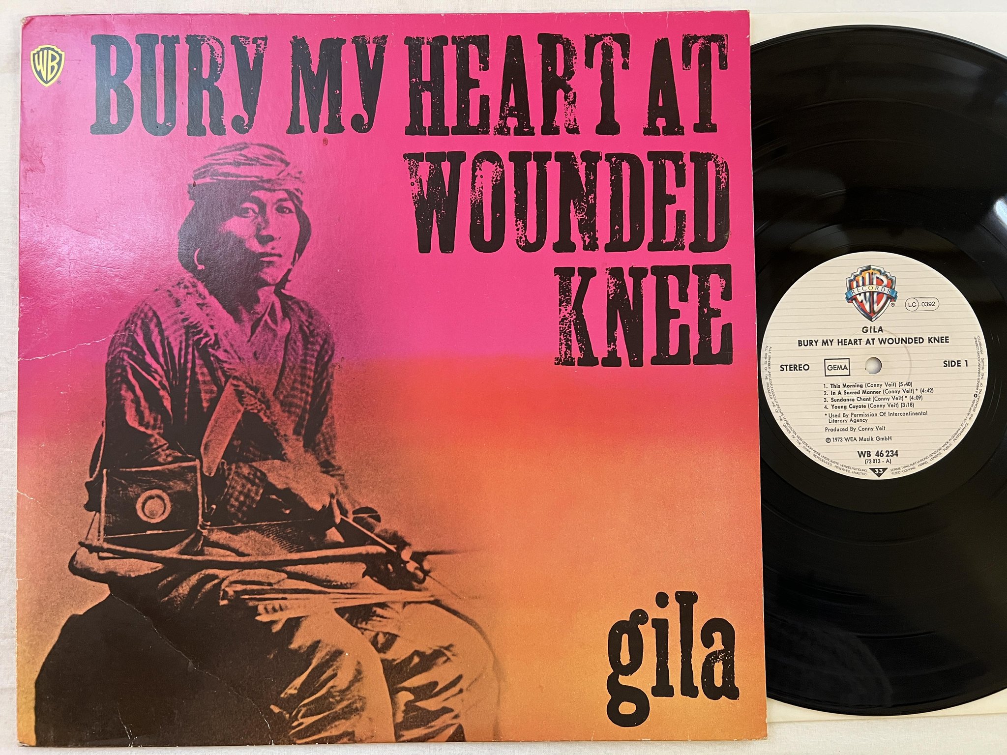 Omslagsbild för skivan GILA Bury My Heart At Wounded Knee LP re Ger WARNER BROS WB 46 234 ** KRAUT **