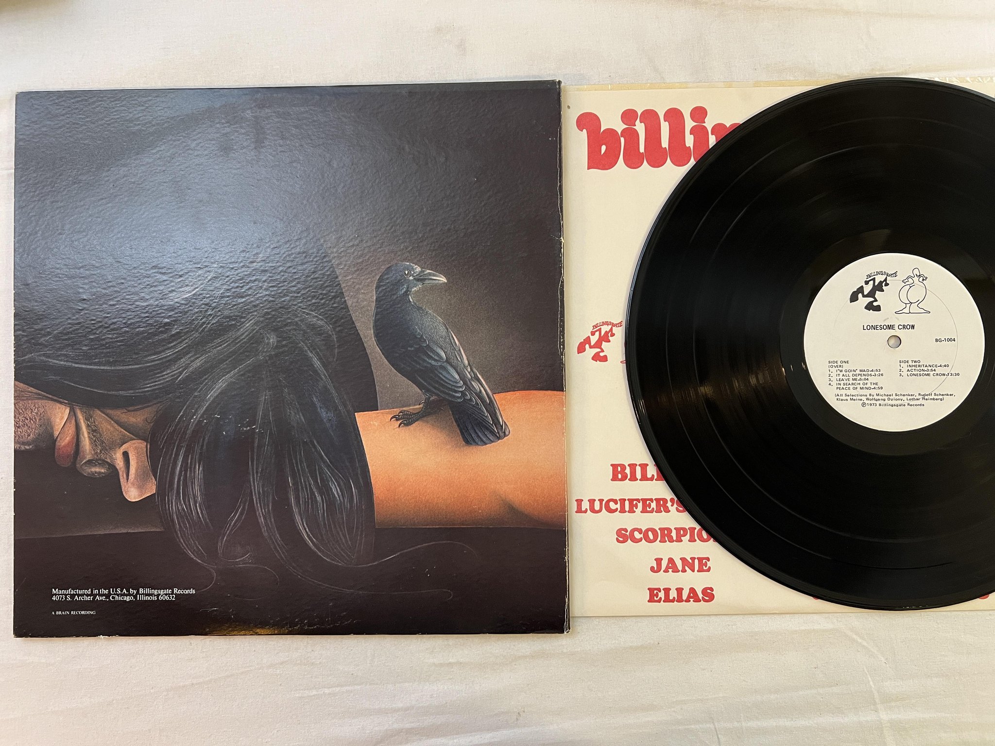 Omslagsbild för skivan SCORPIONS Lonesome Crow LP -73 US BILLINGSGATE BG-1004 *** CLASSIC ***