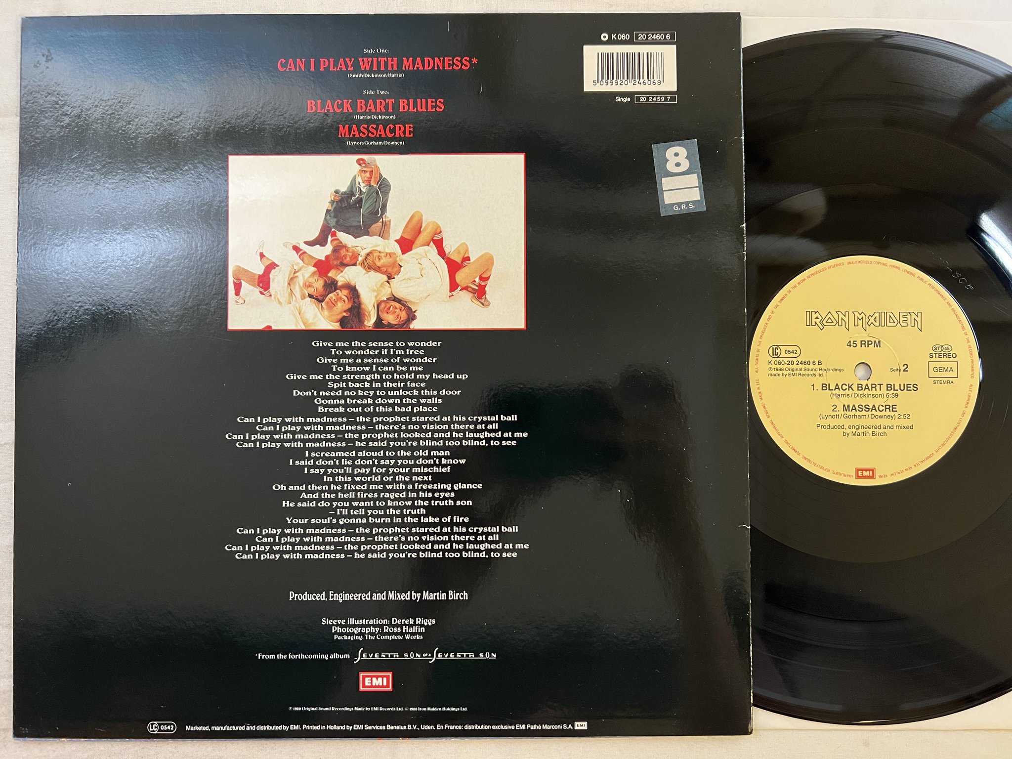 Omslagsbild för skivan IRON MAIDEN Can I Play With Madness 12" -88 Hol EMI K060-2024606