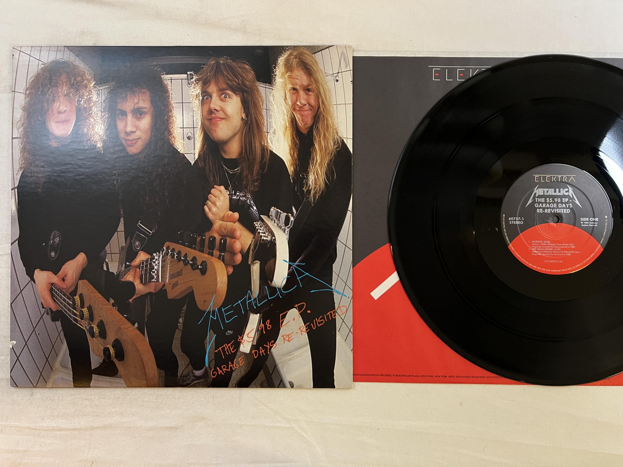 Omslagsbild för skivan METALLICA The $5.98 E.P. 12"ep -87 US ELEKTRA 9 60757-1