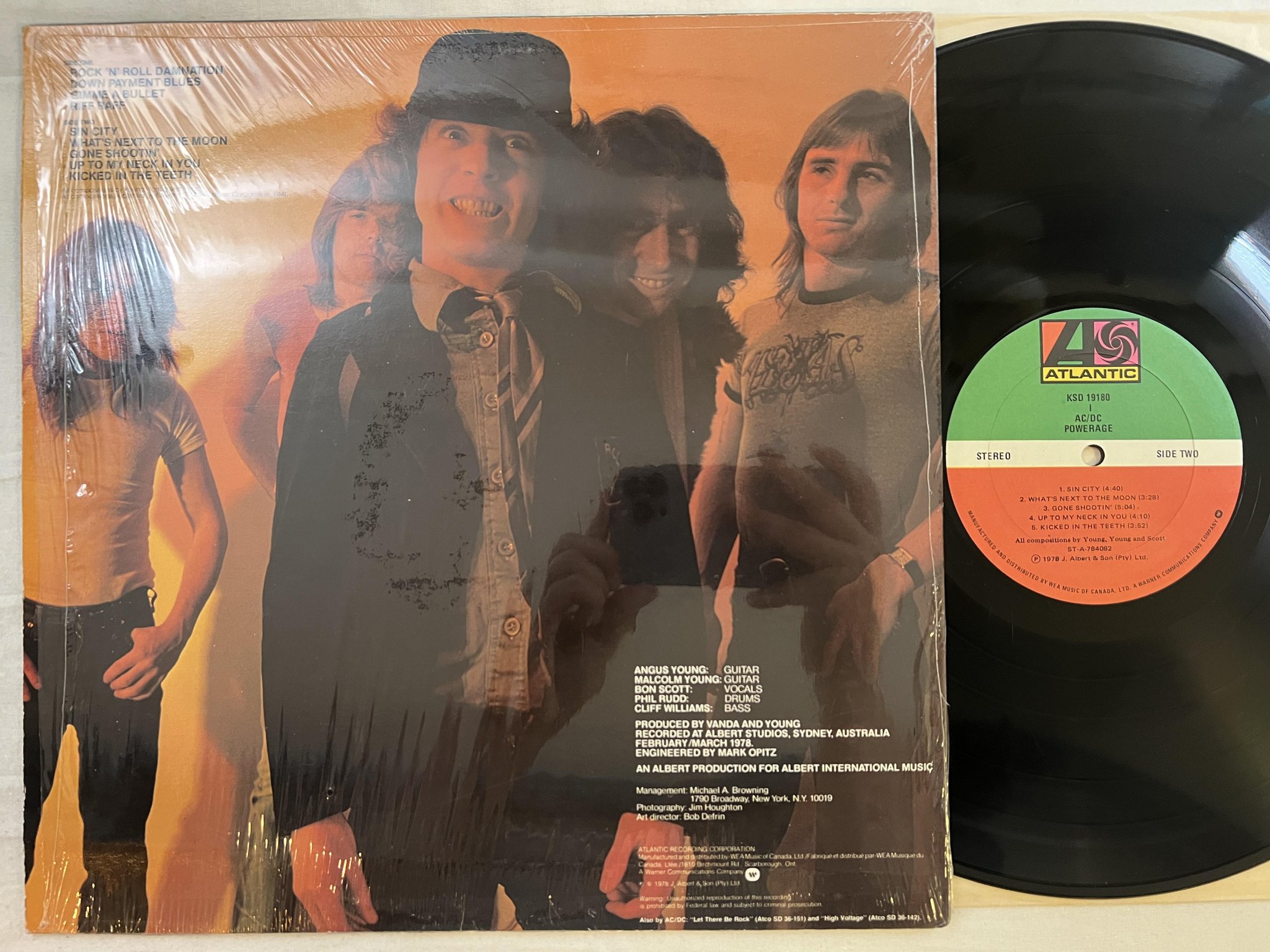 Omslagsbild för skivan AC/DC powerage LP -78 Can ATLANTIC KSD 19180