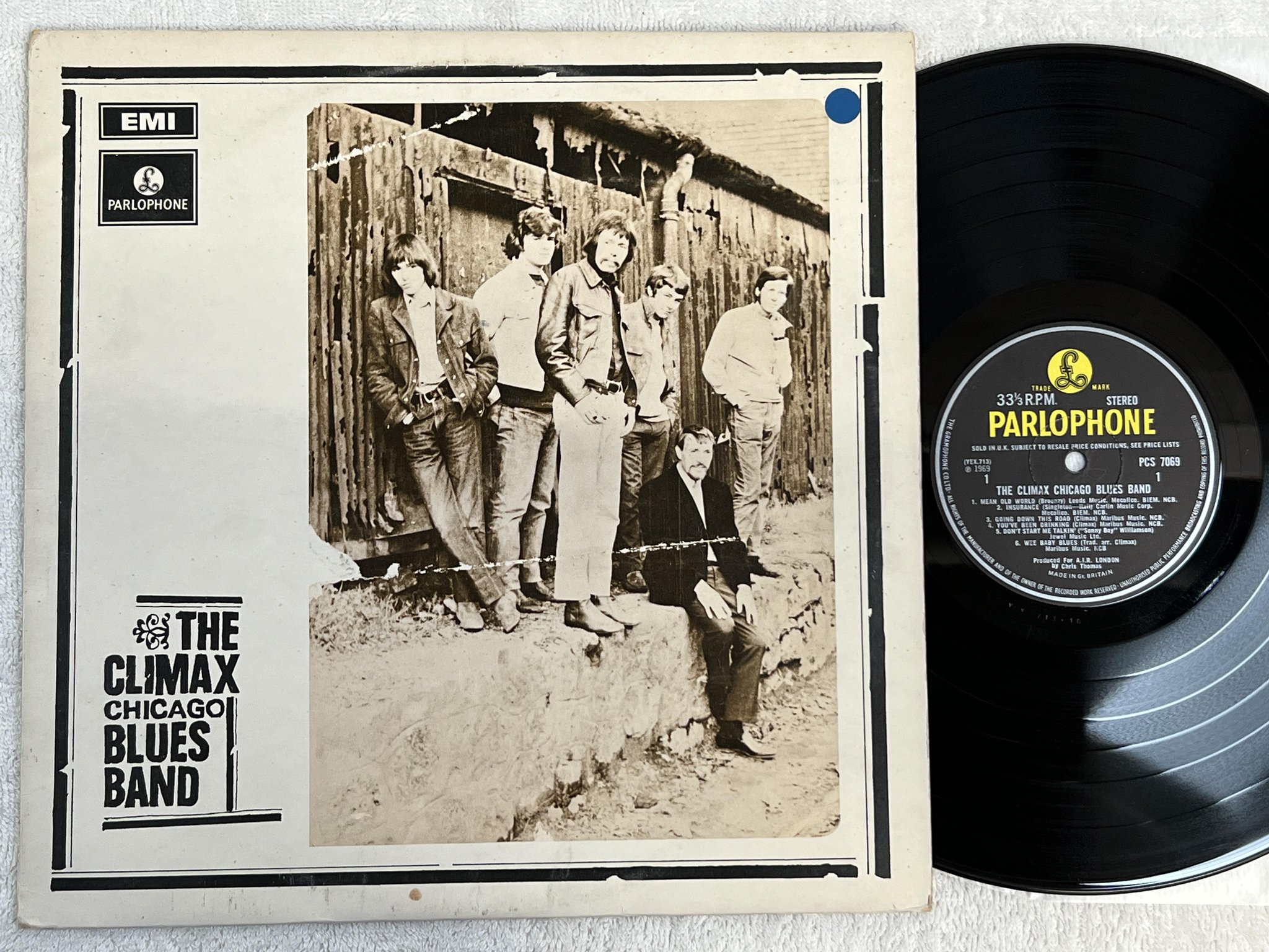 Omslagsbild för skivan CLIMAX CHICAGO BLUES BAND s/t LP -69 UK PARLOPHONE PCS 7069