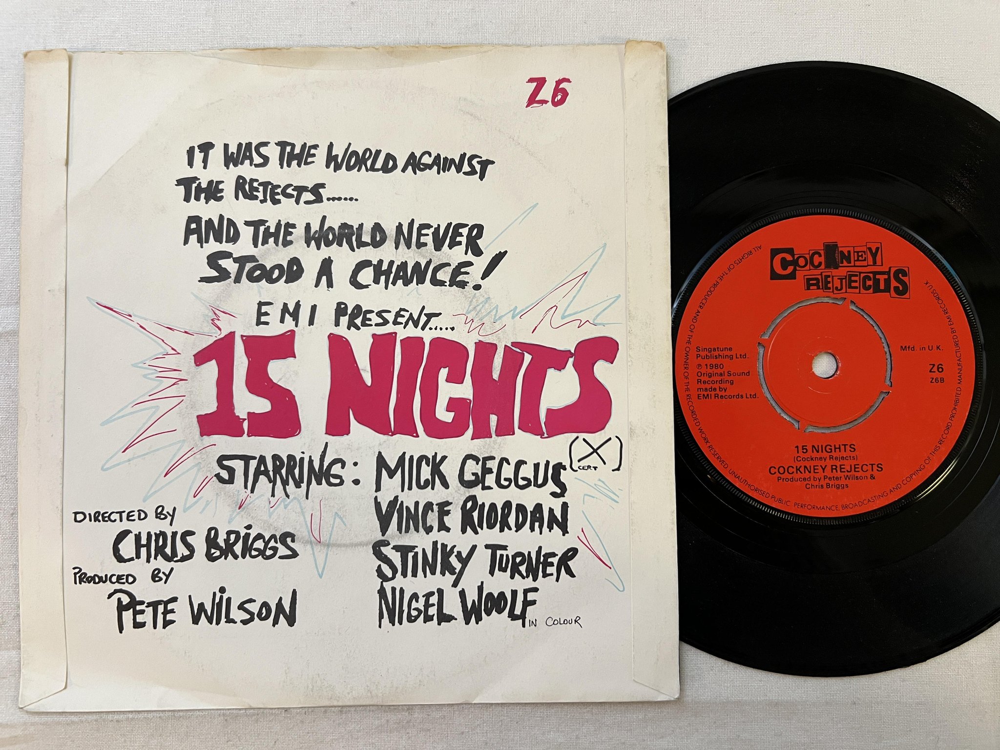 Omslagsbild för skivan COCKNEY REJECTS we can do anything 7" -80 UK ZONOPHONE Z6