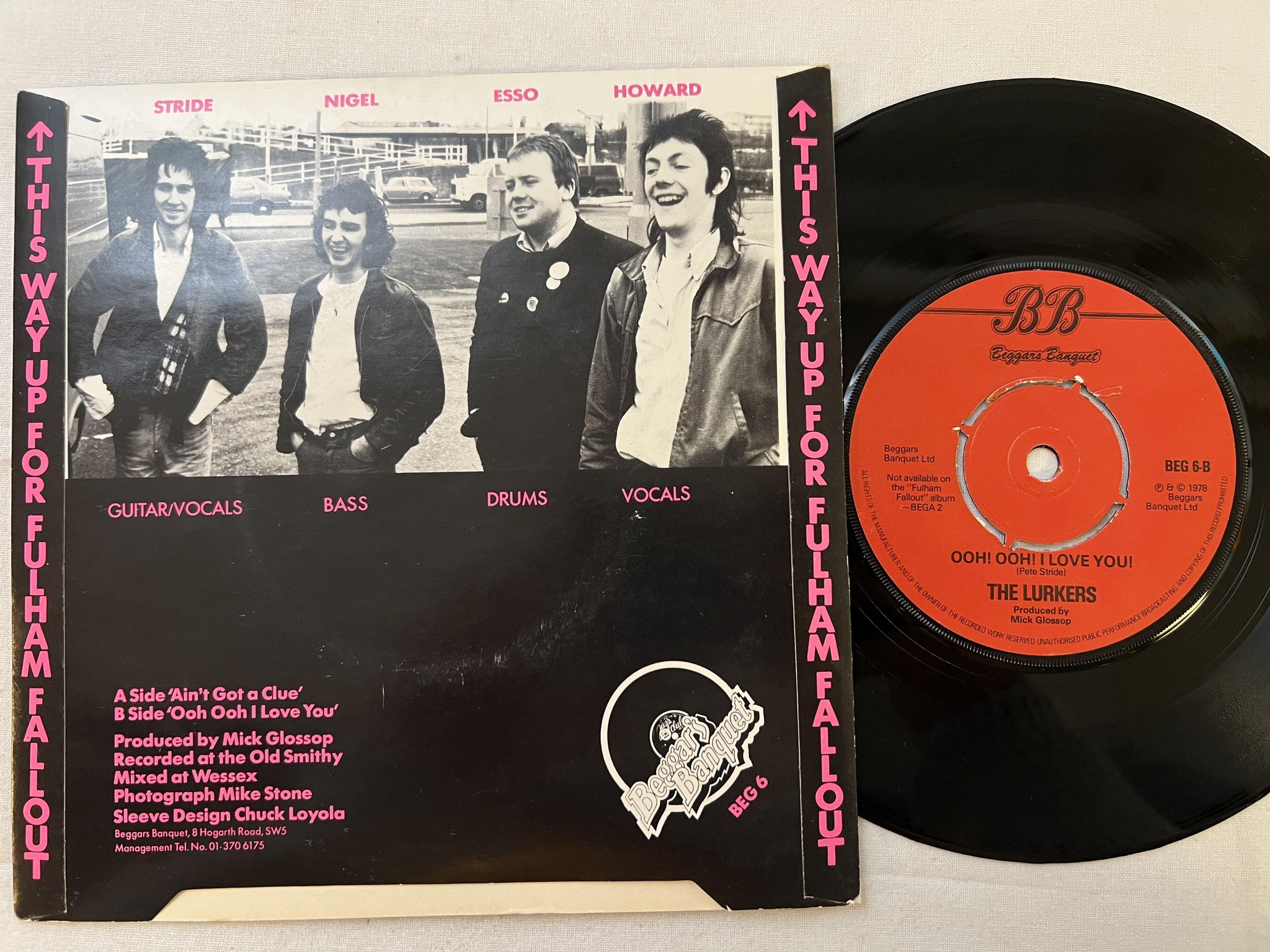 Omslagsbild för skivan THE LURKERS ain't got a clue 7" -78 UK BEGGARS BANQUET BEG 6