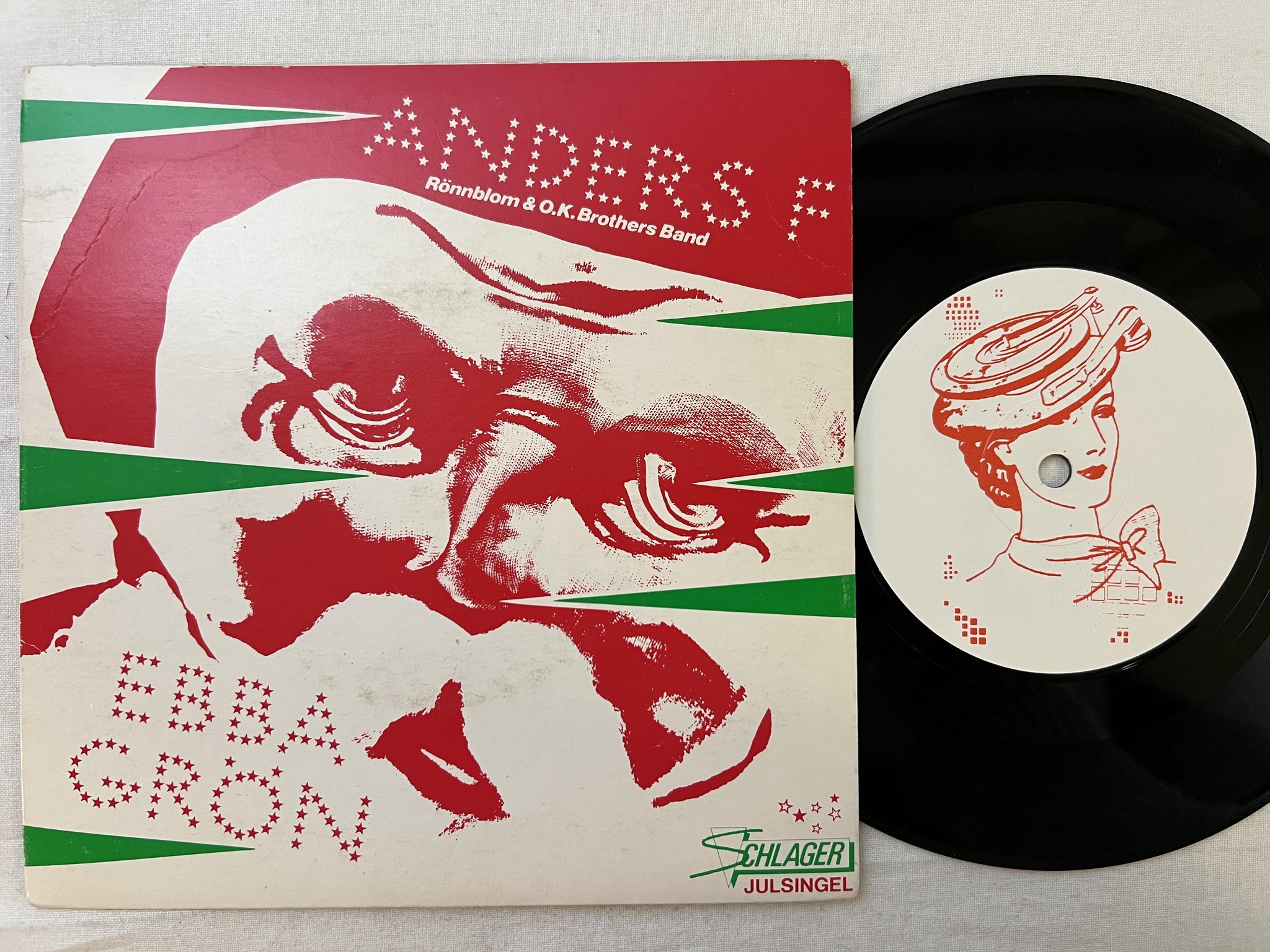 Omslagsbild för skivan EBBA GRÖN / Anders F Rönnblom 7" -80 Swe SCHLAGER SCHLAH 2