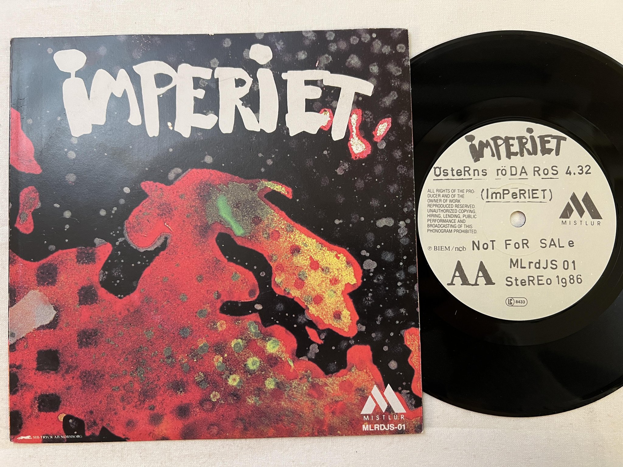 Omslagsbild för skivan IMPERIET Café Cosmopolite 7" -86 Swe MISTLUR MLRDJS 01