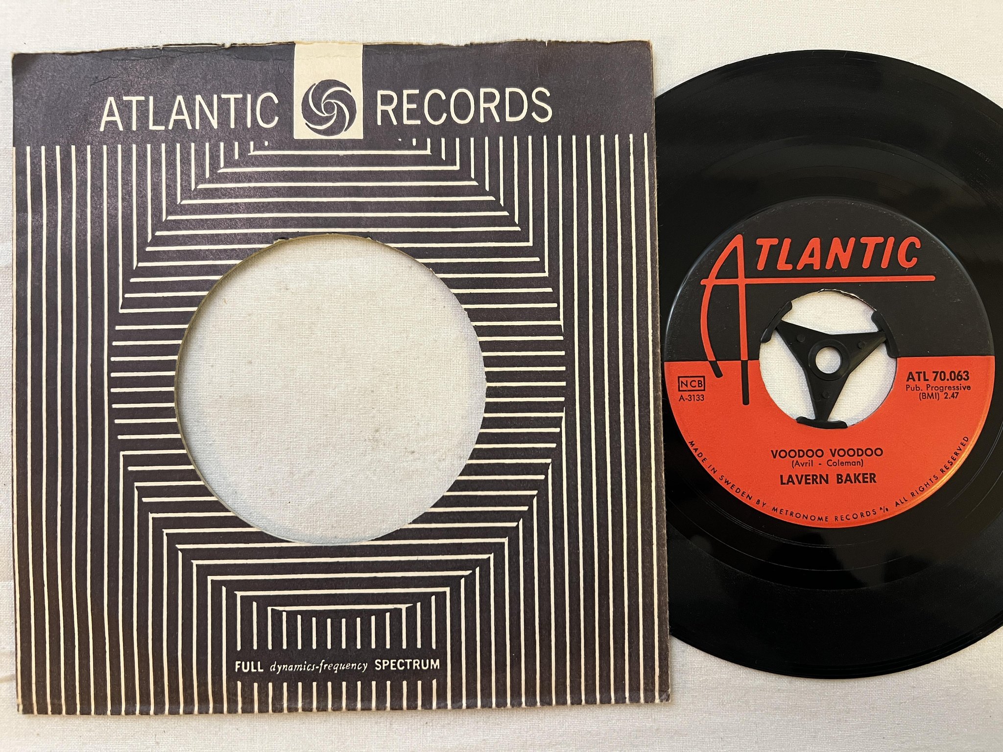 Omslagsbild för skivan LAVERN BAKER Hey, Memphis / Voodoo Voodoo 7" -61 ncb ATLANTIC ATL 70063