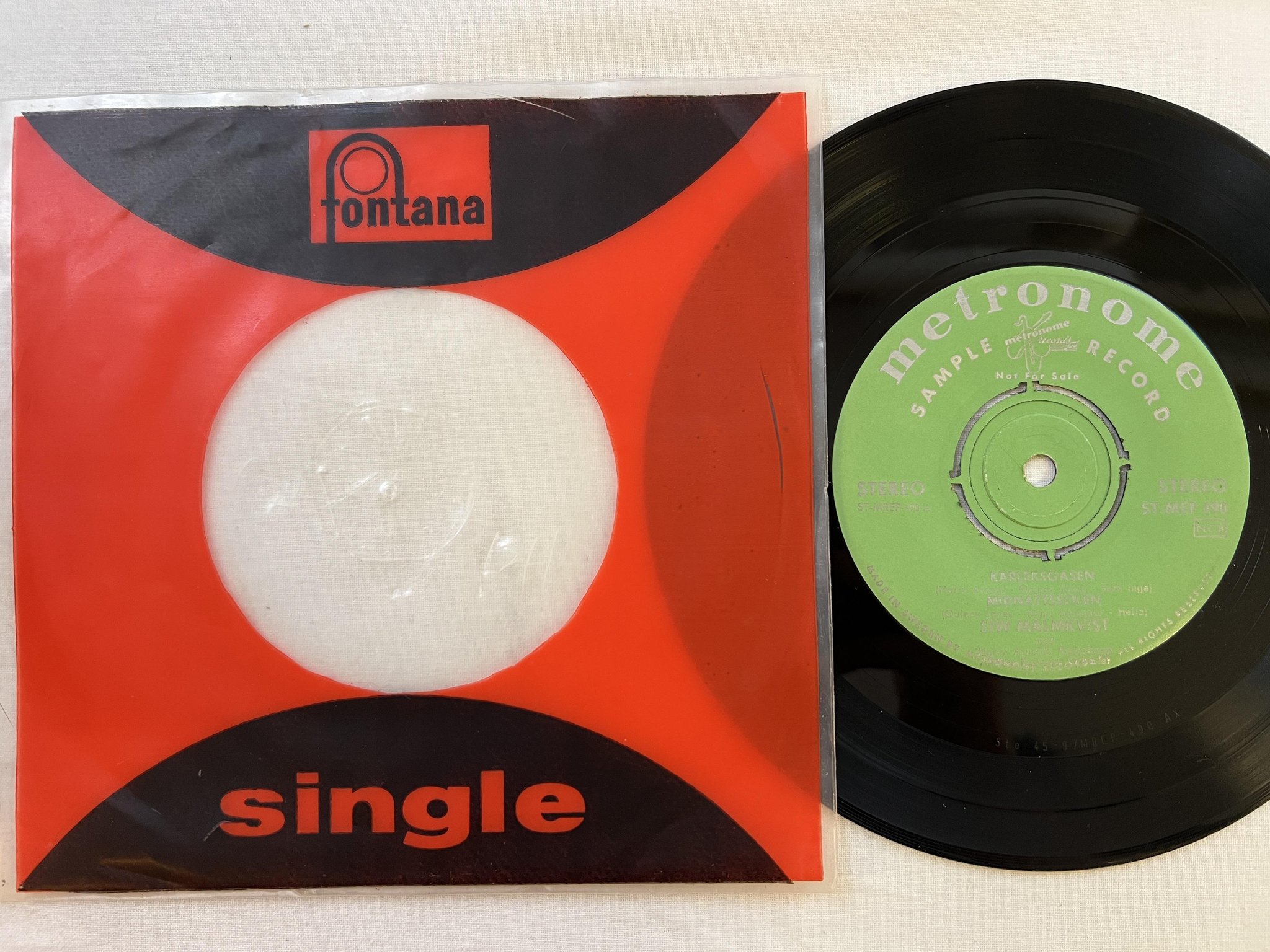 Omslagsbild för skivan SIW MALMKVIST kärleksgasen 7"ep METRONOME ST-MEP 490 *** PROMO ***