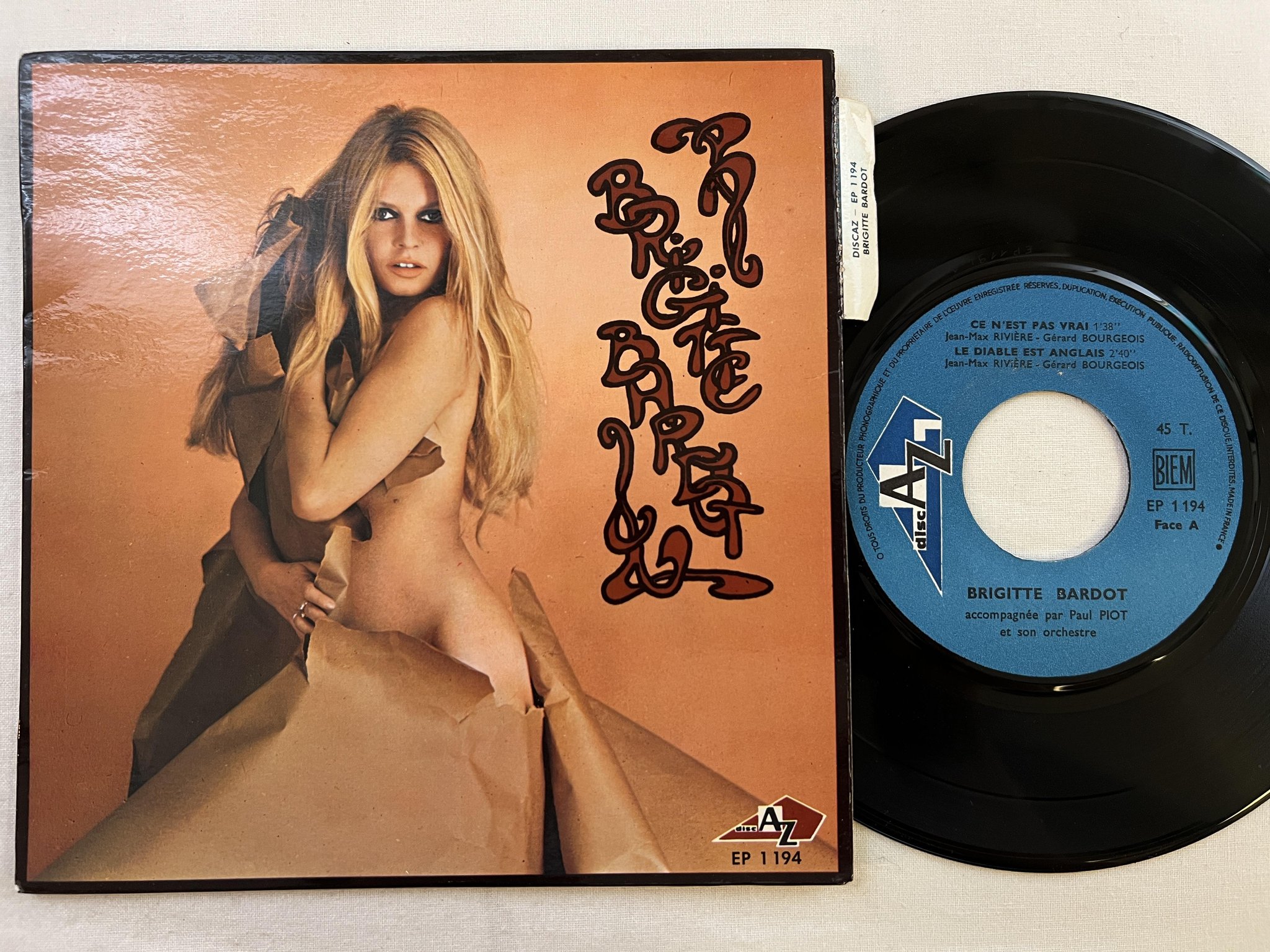 Omslagsbild för skivan BRIGITTE BARDOT ce n'est pas vrai 7"ep -68 France DISC'AZ EP 1194