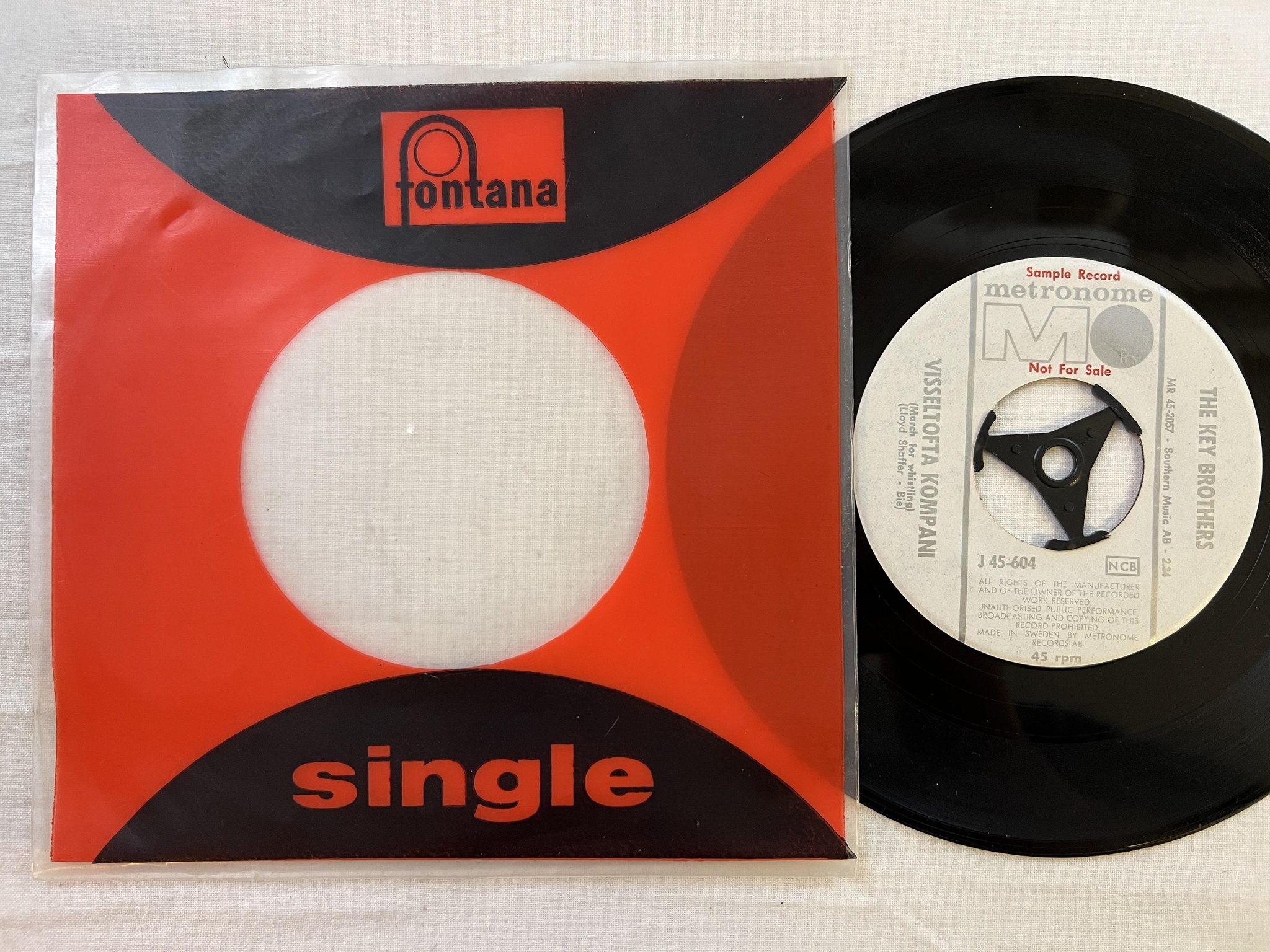 Omslagsbild för skivan THE KEY BROTHERS vill du bli min Mari 7"ep METRONOME J 45-604 *** PROMO ***