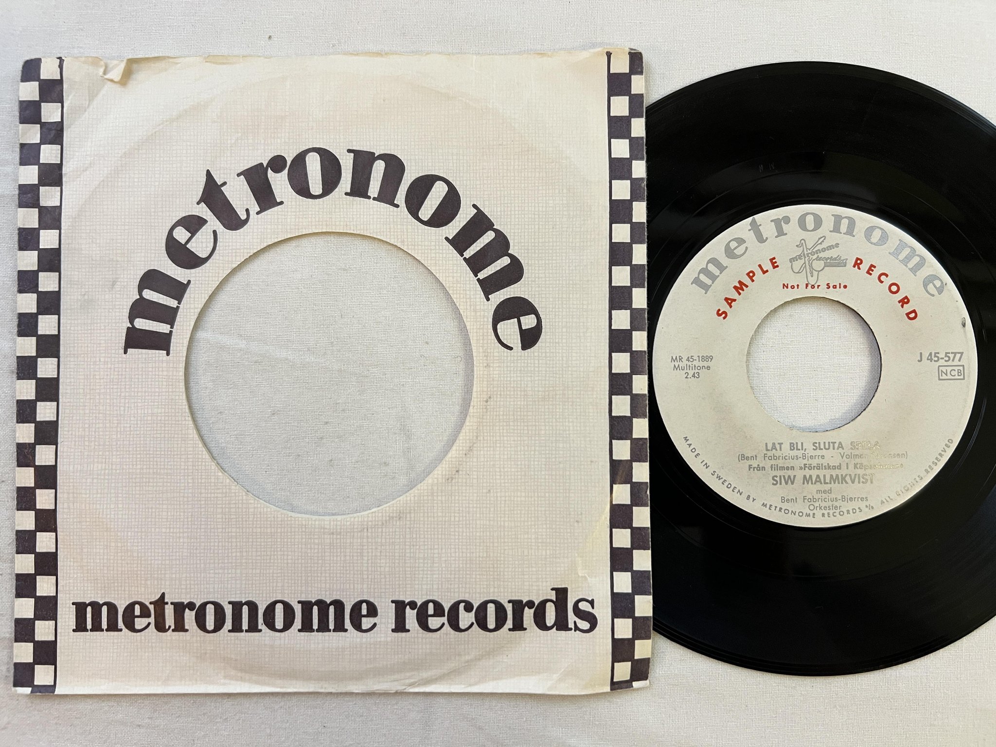 Omslagsbild för skivan SIW MALMKVIST skeed lee bee 7"ep -60 METRONOME J 45-577 *** PROMO ***