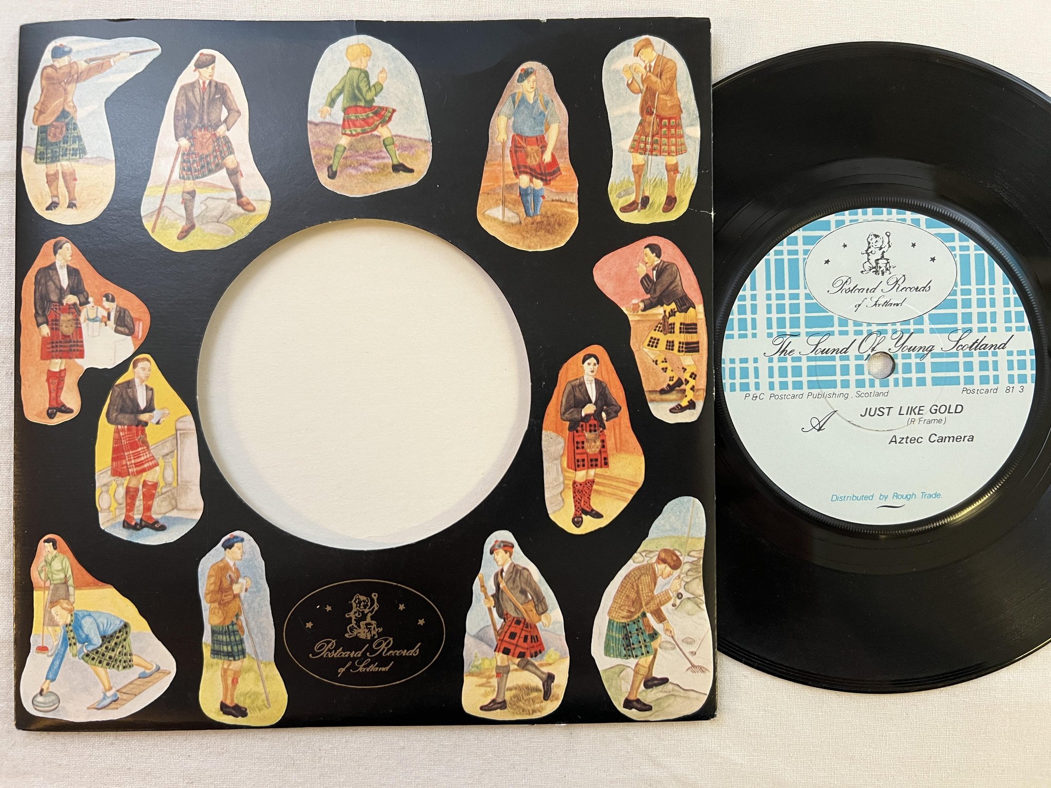 Omslagsbild för skivan AZTEC CAMERA just like gold 7" -81 UK Postcard 81 3 *** W/ POSTCARD ***