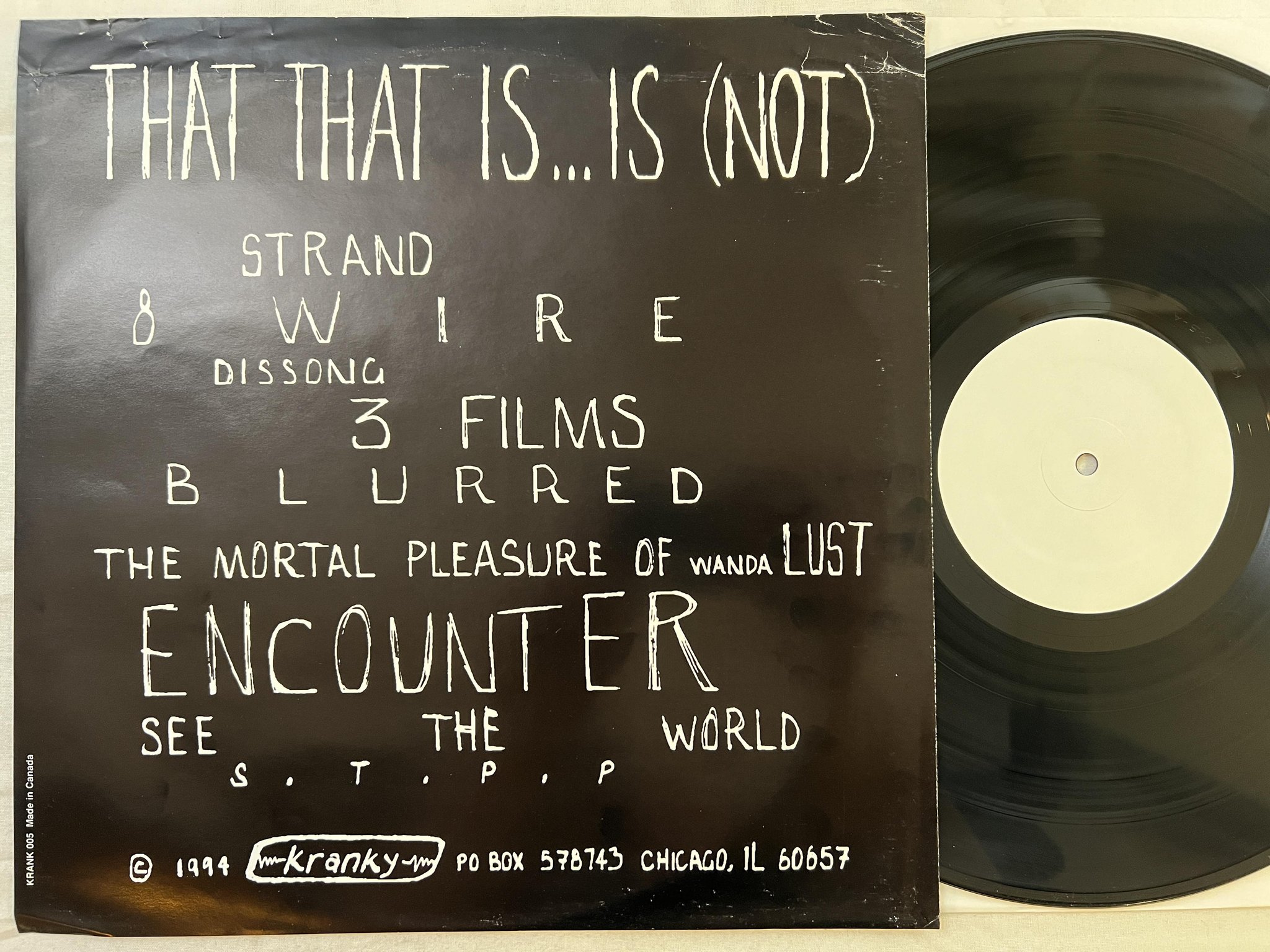 Omslagsbild för skivan DISSOLVE That That Is...Is (Not) LP -94 US kranky krank 005