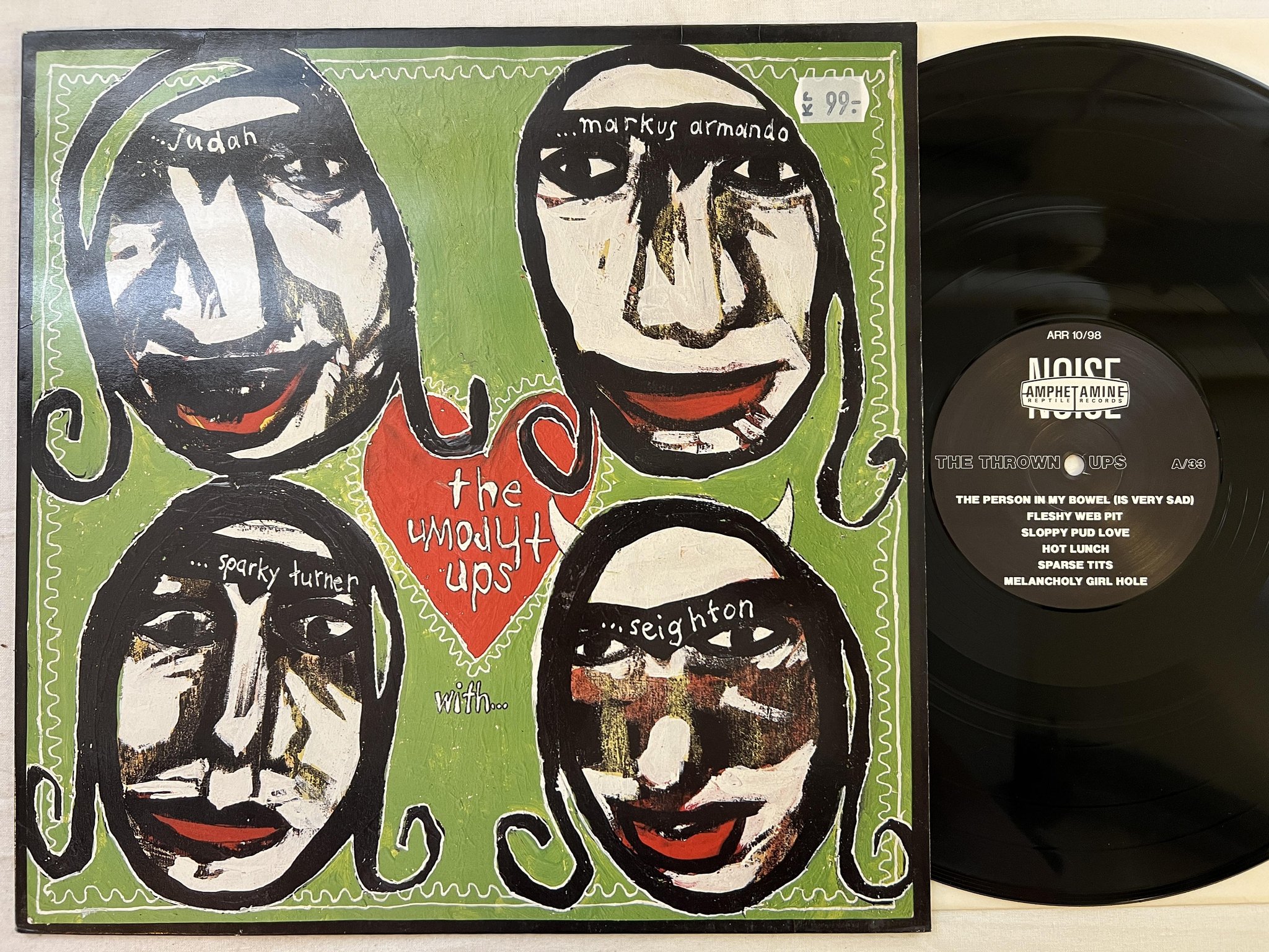 Omslagsbild för skivan THE THROWN UPS s/t LP -90 AMPHETAMINE REPTILE APR 10/98