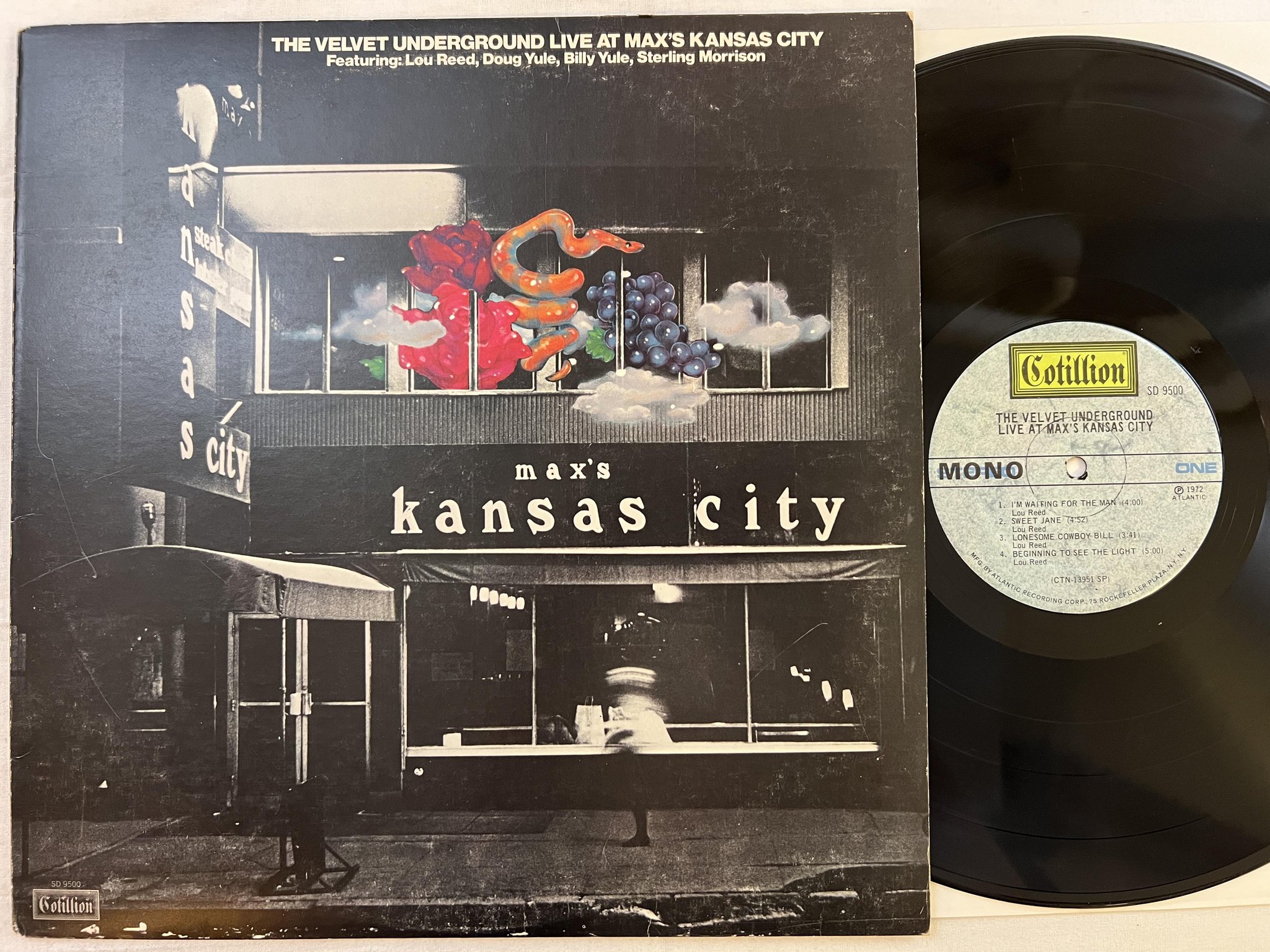 Omslagsbild för skivan THE VELVET UNDERGROUND Live at Max's Kansas City LP -72 US COTILLION SD 9500