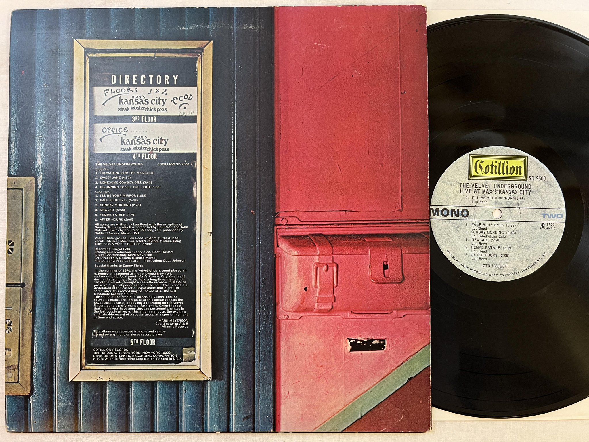 Omslagsbild för skivan THE VELVET UNDERGROUND Live at Max's Kansas City LP -72 US COTILLION SD 9500