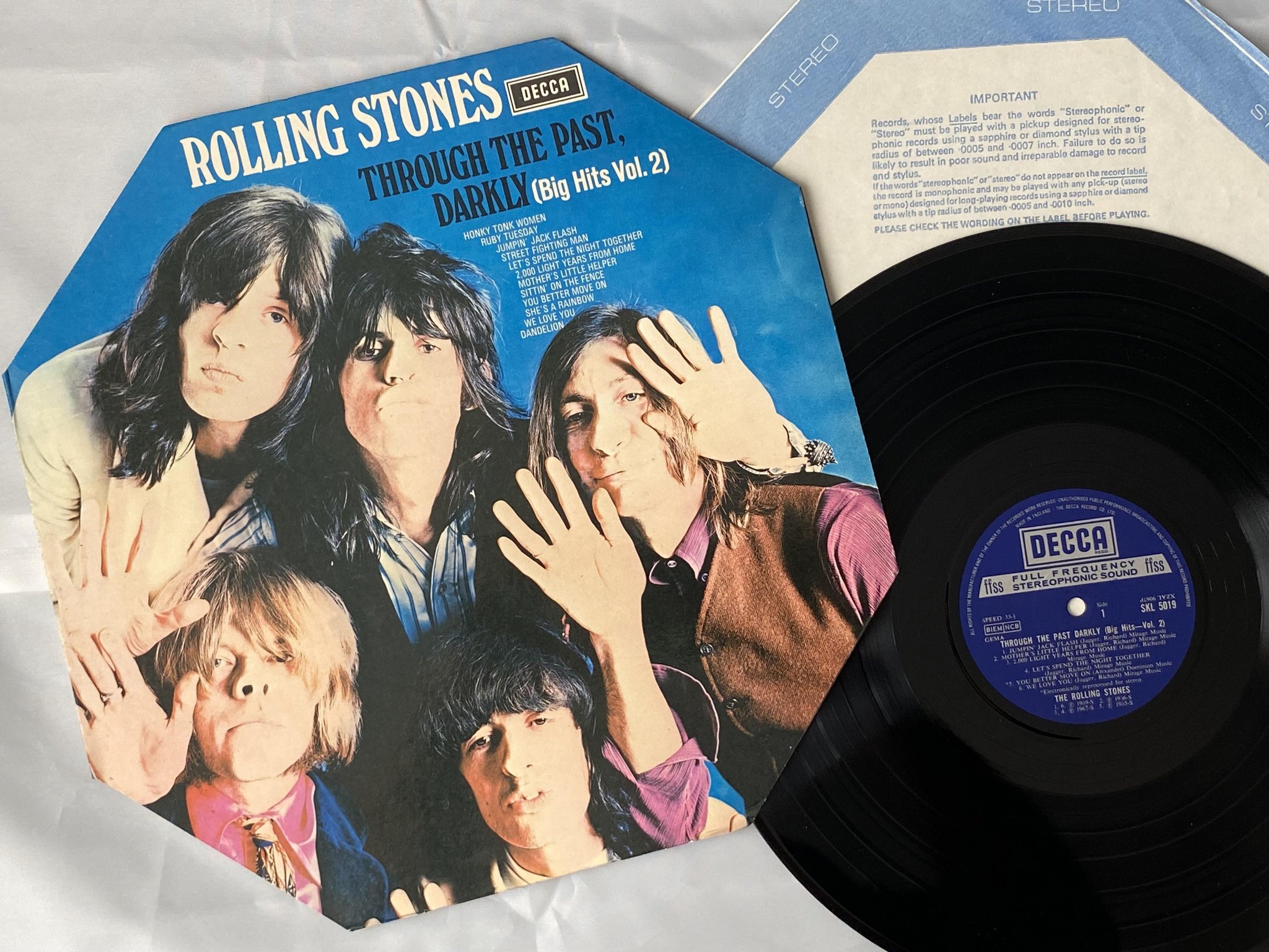 Omslagsbild för skivan ROLLING STONES through the past darkly LP UK boxed DECCA SKL 5019