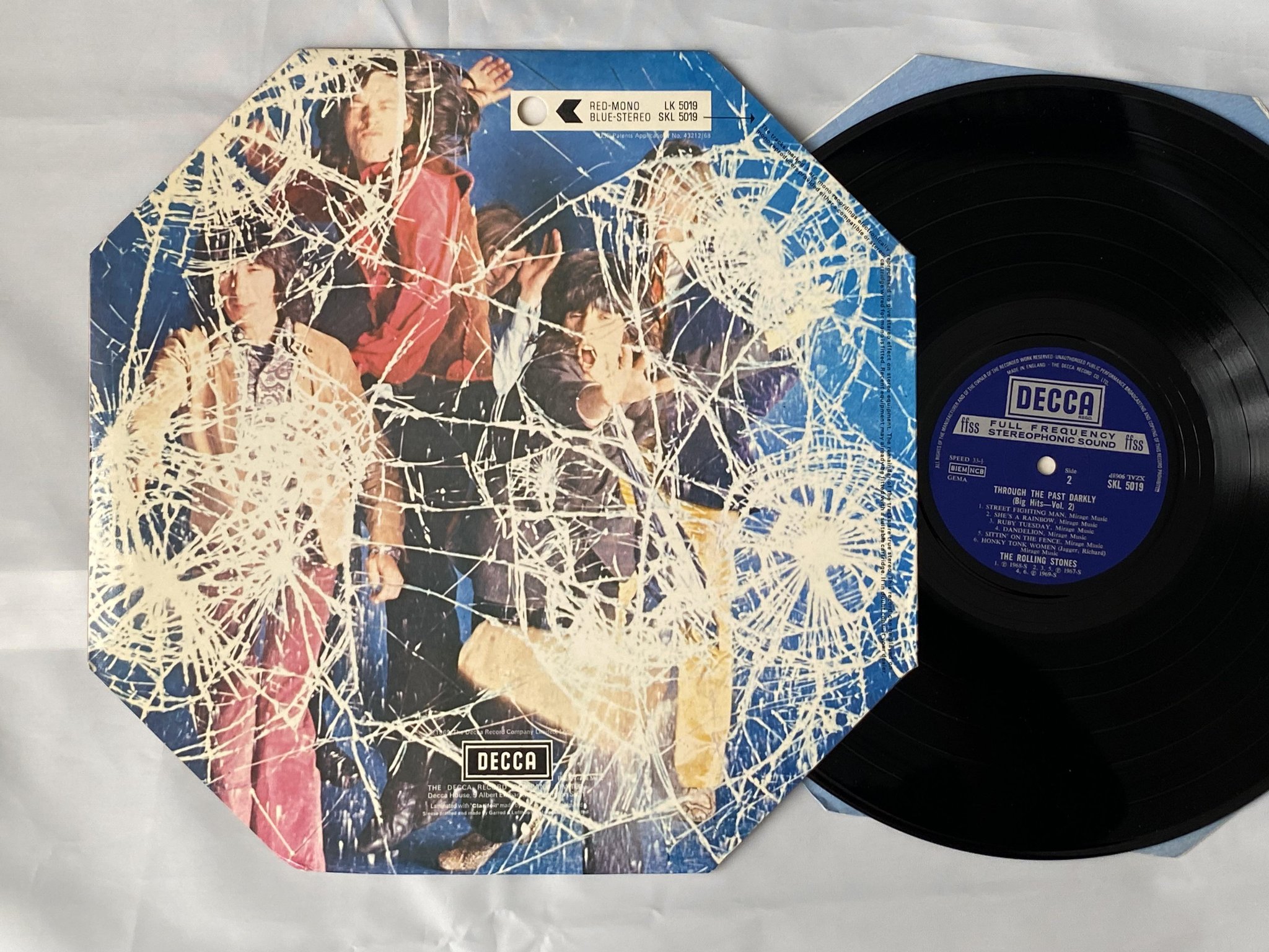 Omslagsbild för skivan ROLLING STONES through the past darkly LP UK boxed DECCA SKL 5019