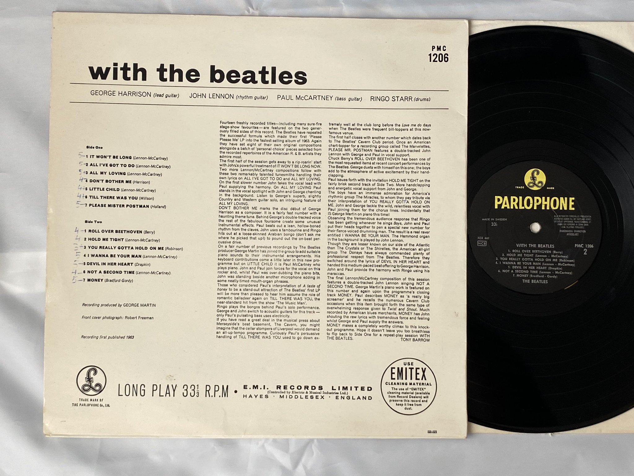 Omslagsbild för skivan THE BEATLES with the Beatles LP Swe PARLOPHONE PMC 1206