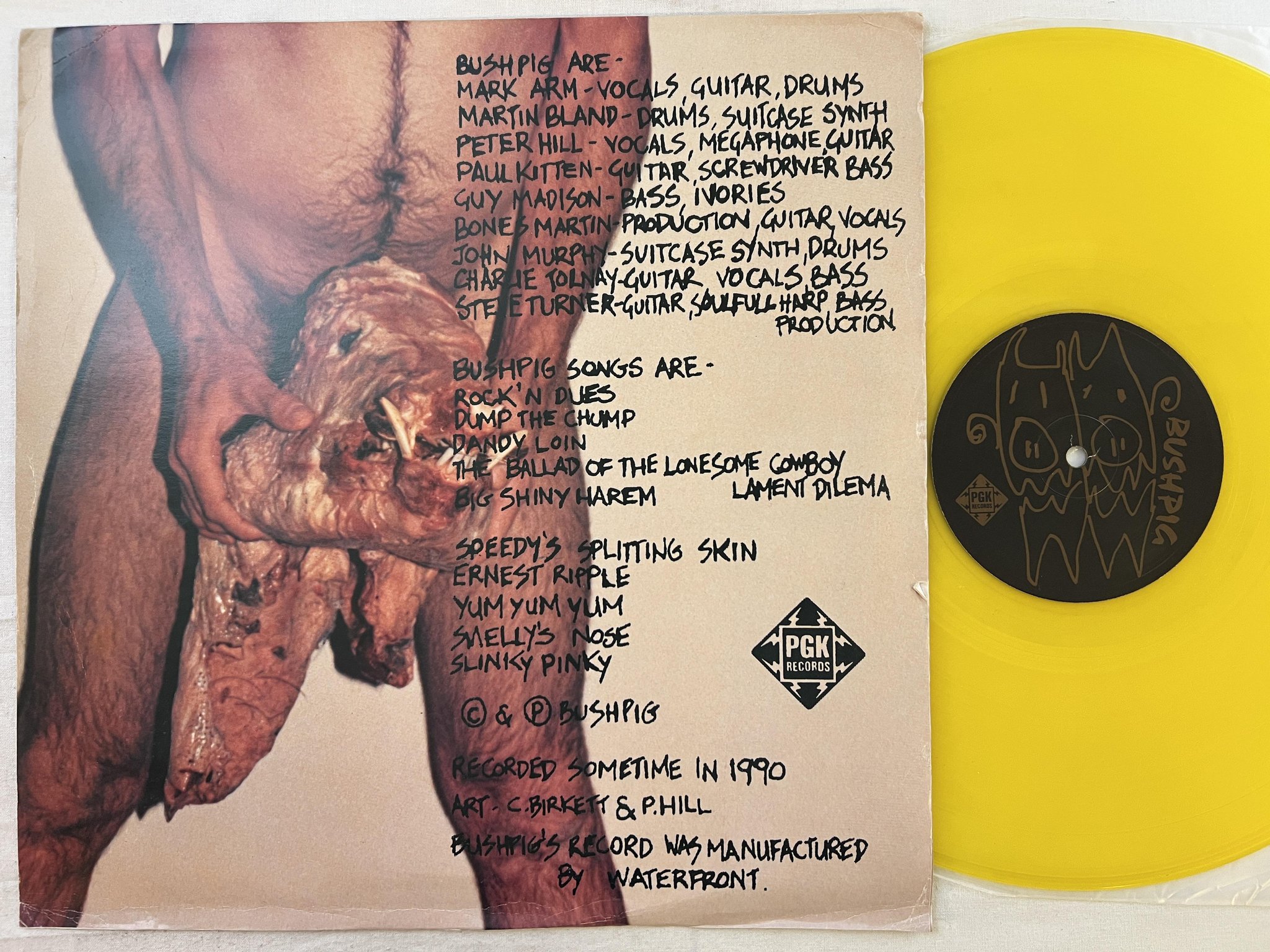 Omslagsbild för skivan BUSHPIG s/t LP -90 Australia PGK 001 *** Garage Rock ***