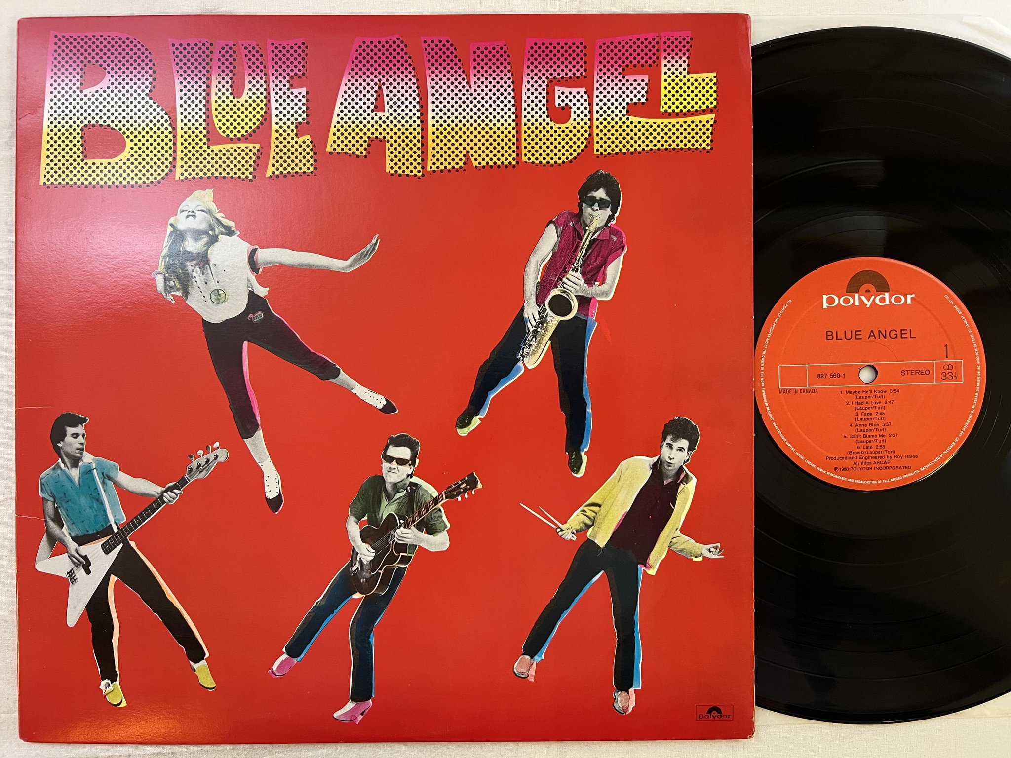 Omslagsbild för skivan BLUE ANGEL s/t LP -86 POLYDOR 827560-1 *** SYNTH-POP ***