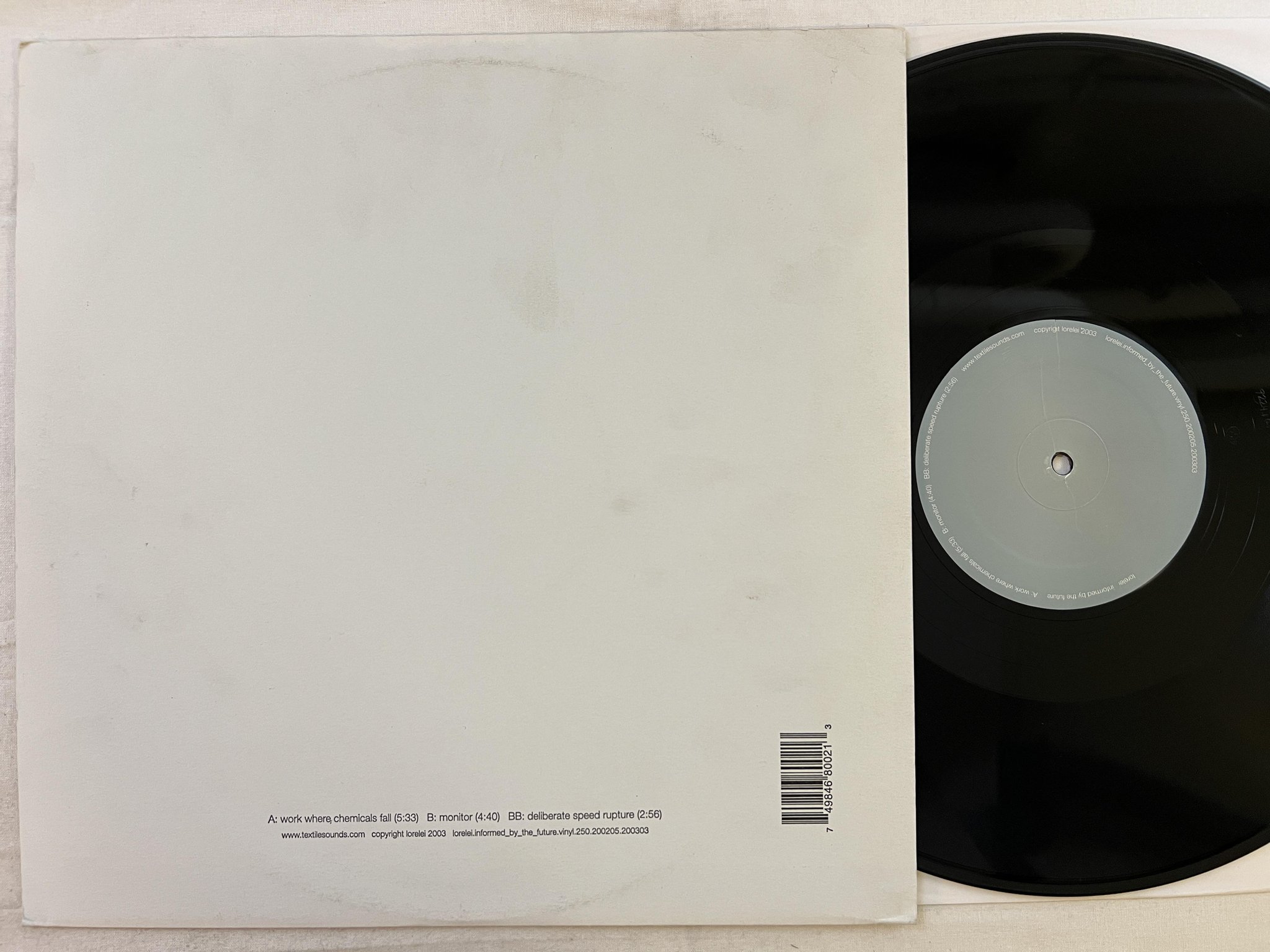 Omslagsbild för skivan LORELEI Informed By The Future LP 2003 US textile sounds 002 *** Indie ***