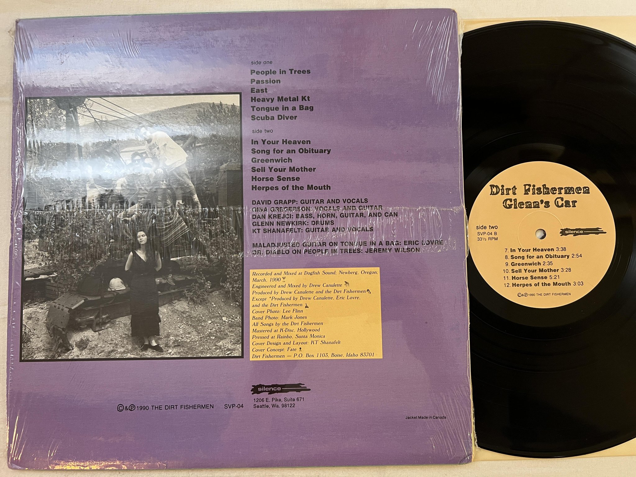 Omslagsbild för skivan DIRT FISHERMEN GLENN'S CAR s/t LP -90 US SILENCE SVP-04