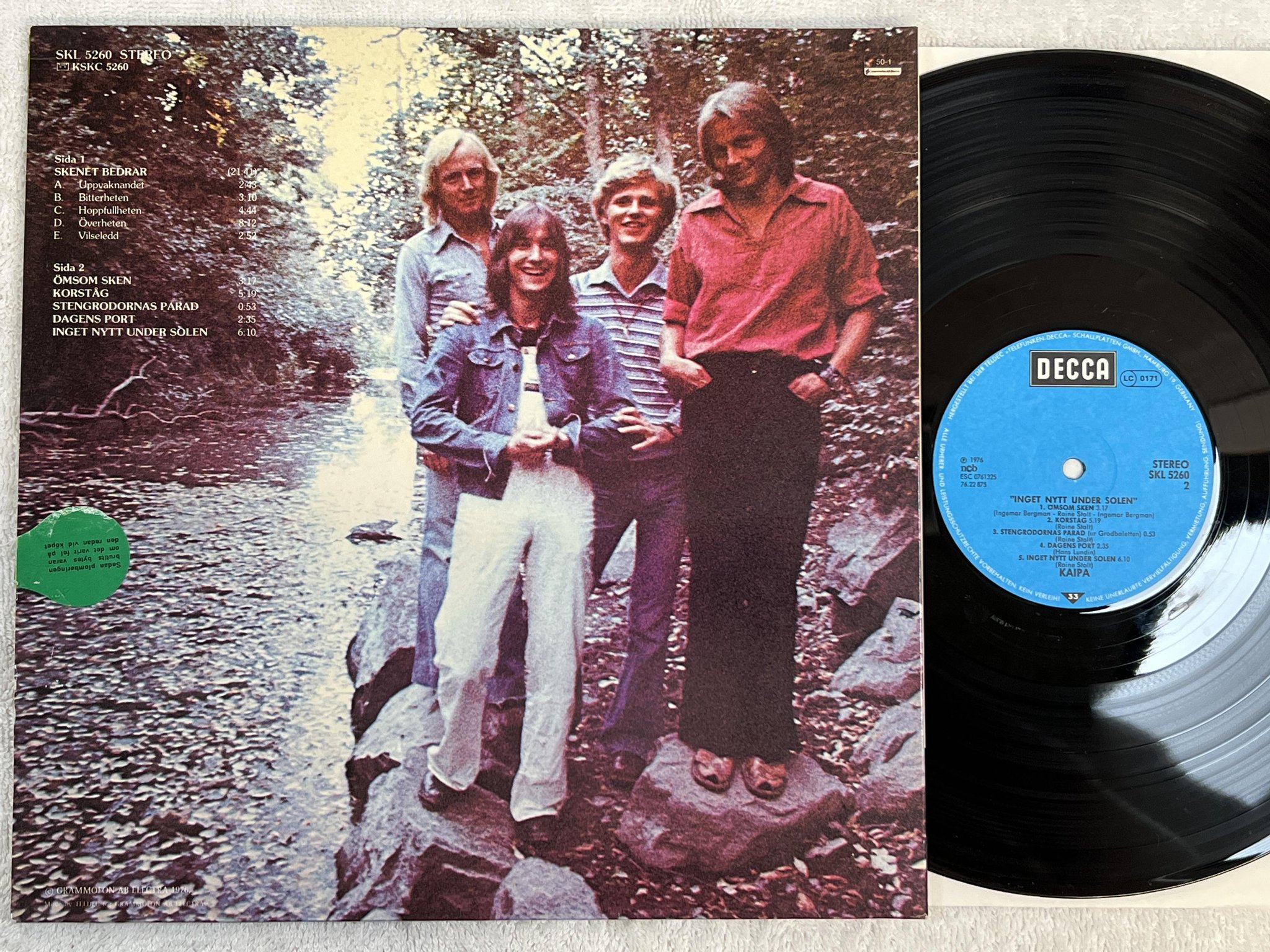Omslagsbild för skivan KAIPA inget nytt under solen LP -76 Swe DECCA SKL 5260
