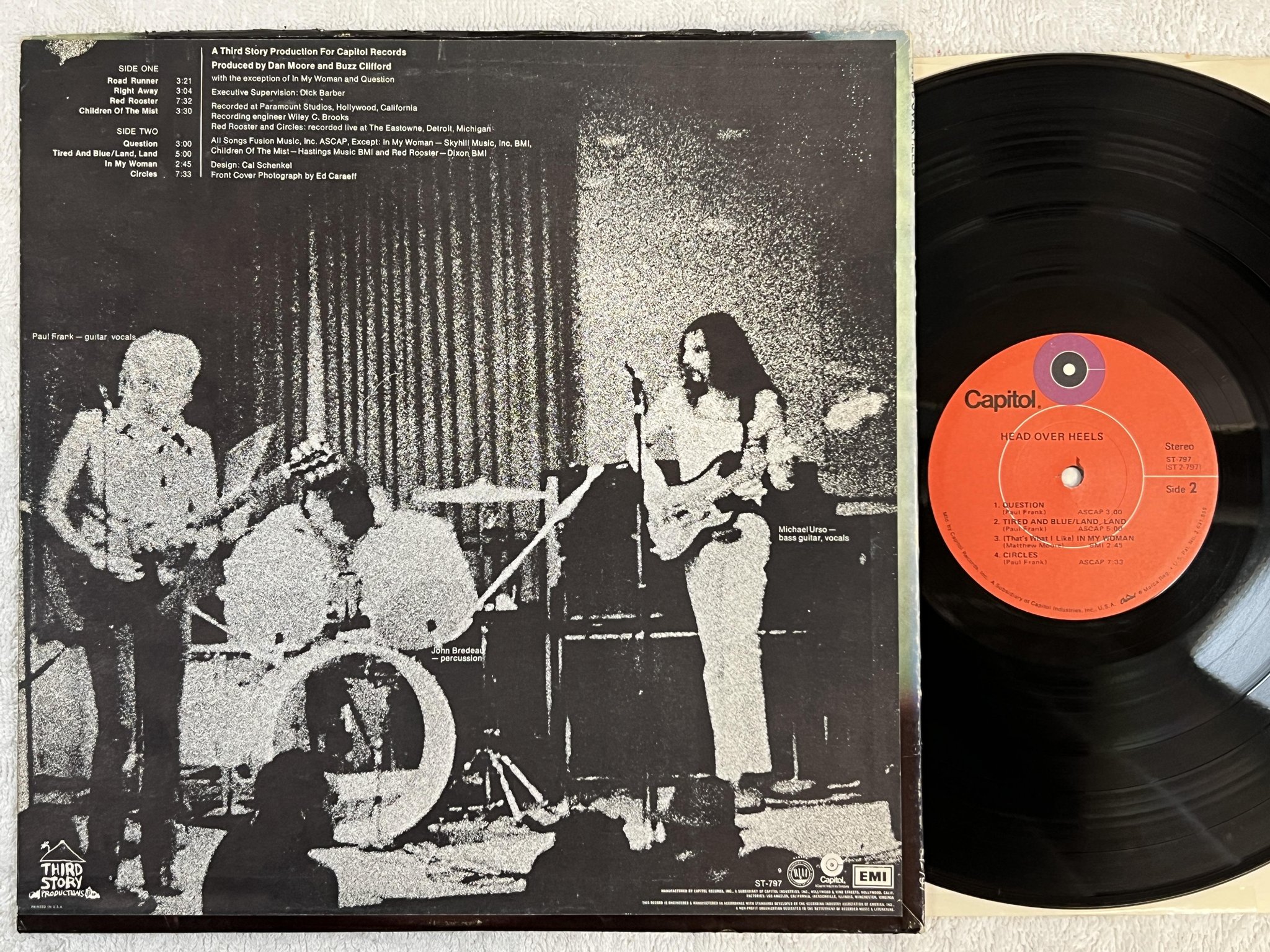 Omslagsbild för skivan HEAD OVER HEELS s/t LP -71 US CAPITOL ST-797 *** R A R E ***