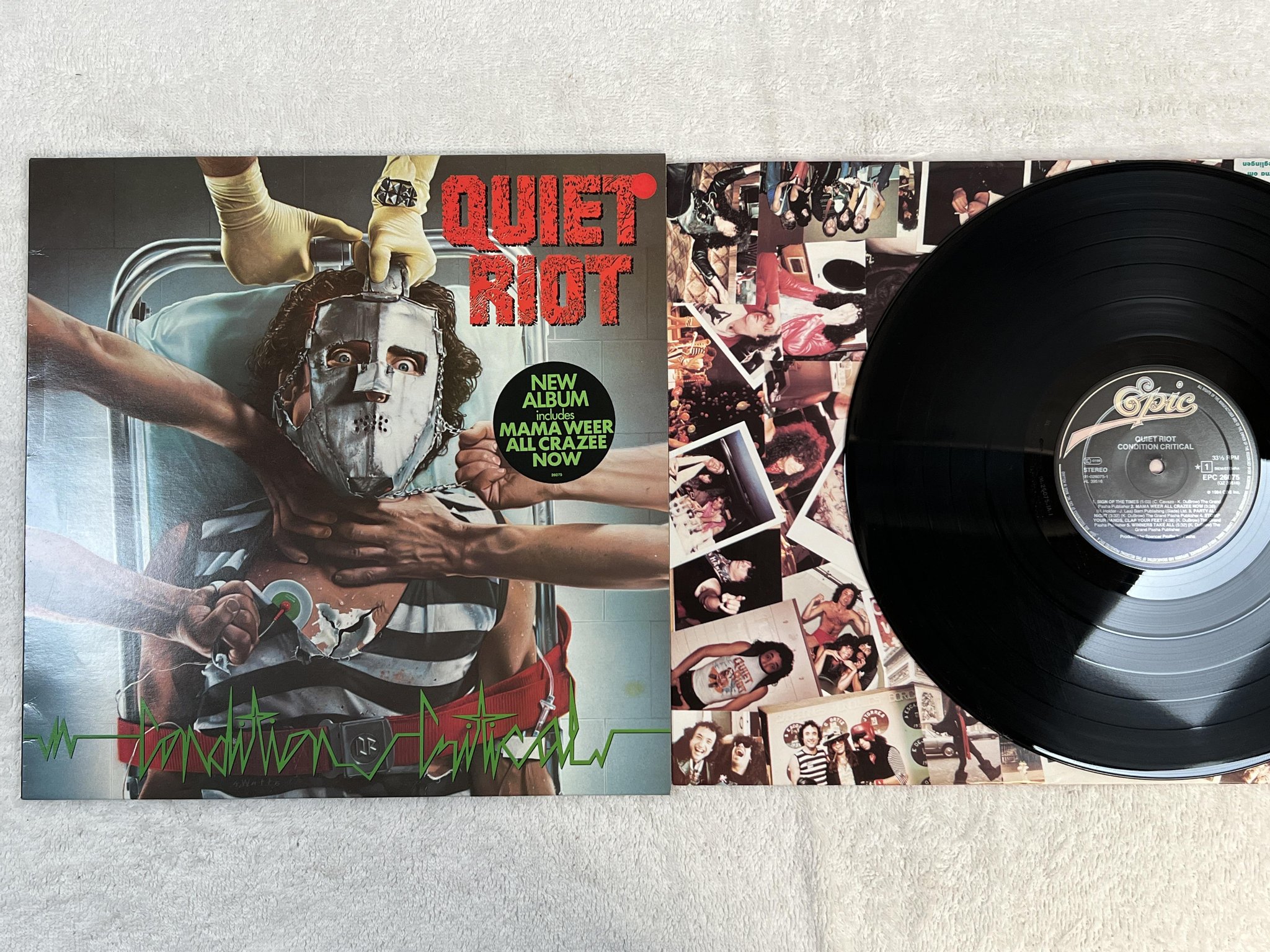 Omslagsbild för skivan QUIET RIOT condition critical LP -84 EPIC EPC 26075