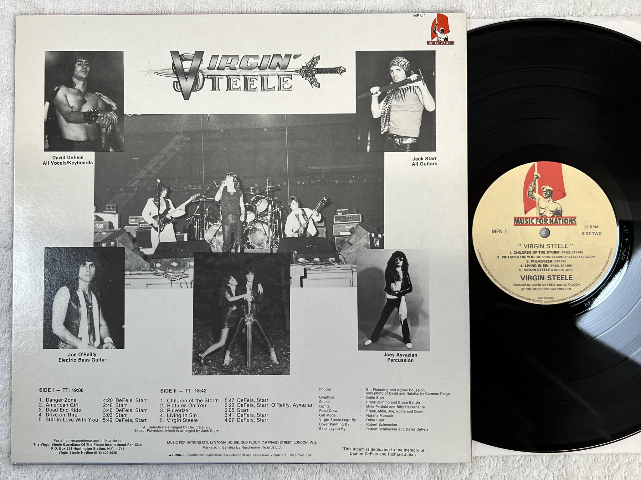 Omslagsbild för skivan VIRGIN STEELE s/t LP -83 MUSIC FOR NATIONS MFN 1