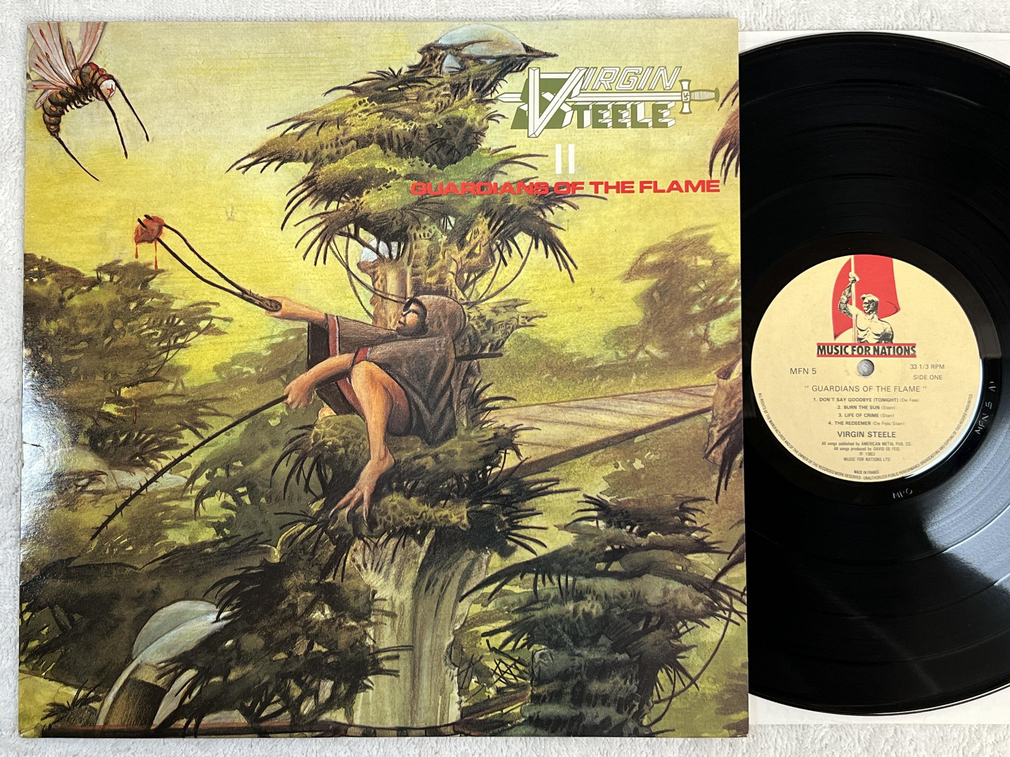 Omslagsbild för skivan VIRGIN STEELE guardians of the flame LP -83 MUSIC FOR NATIONS MFN 5