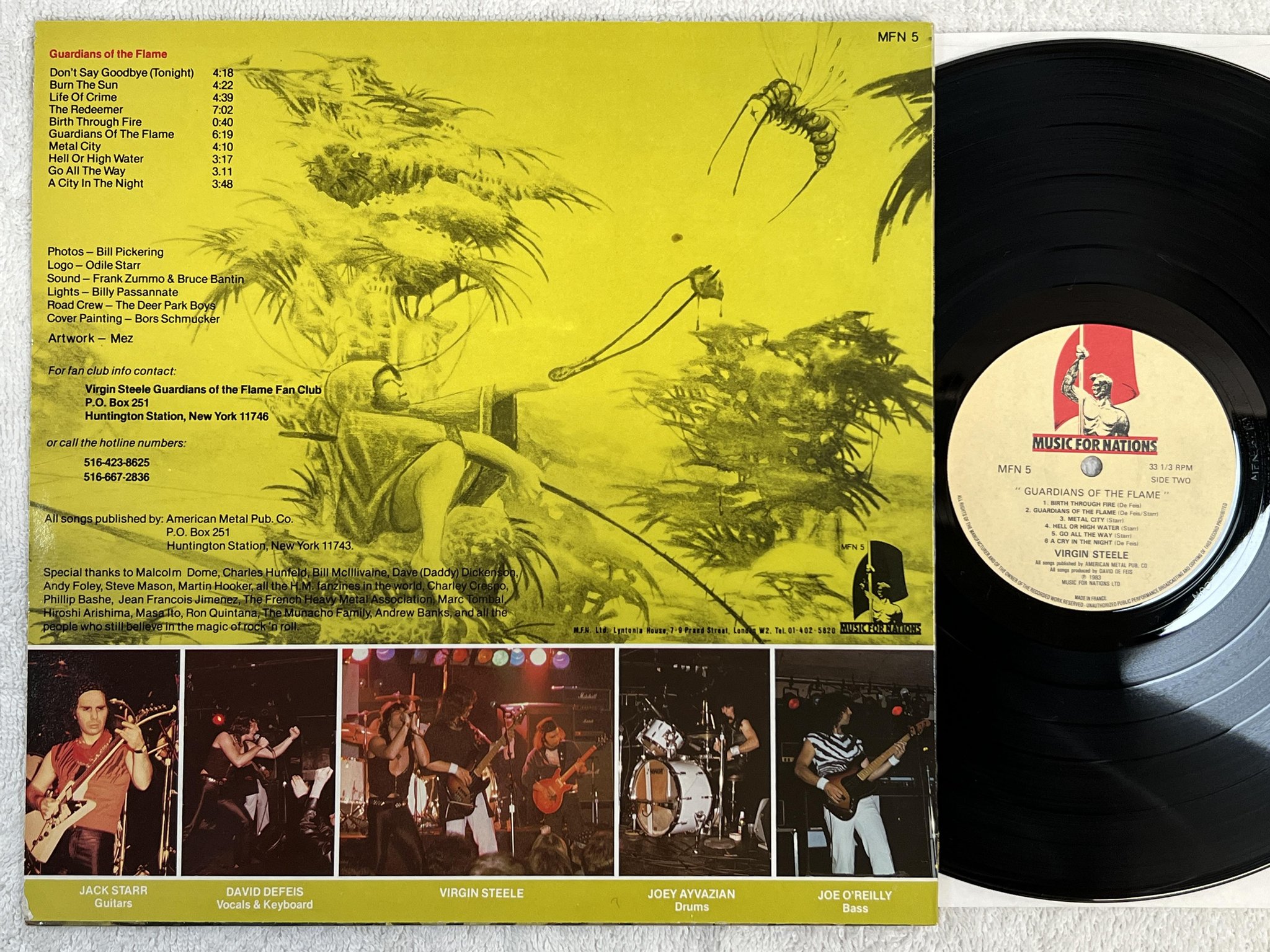 Omslagsbild för skivan VIRGIN STEELE guardians of the flame LP -83 MUSIC FOR NATIONS MFN 5