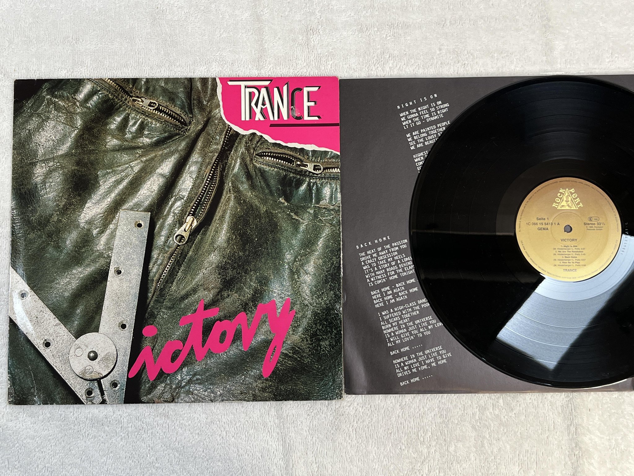 Omslagsbild för skivan TRANCE victory LP -85 ROCKPORT 1 C 066 15 5413 1