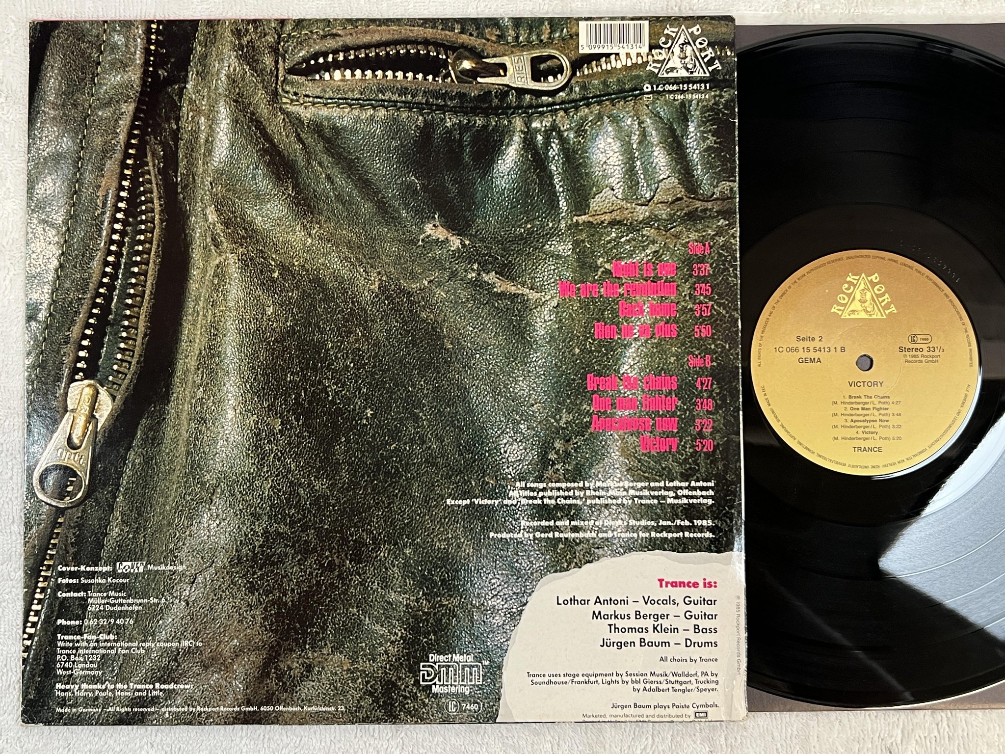 Omslagsbild för skivan TRANCE victory LP -85 ROCKPORT 1 C 066 15 5413 1