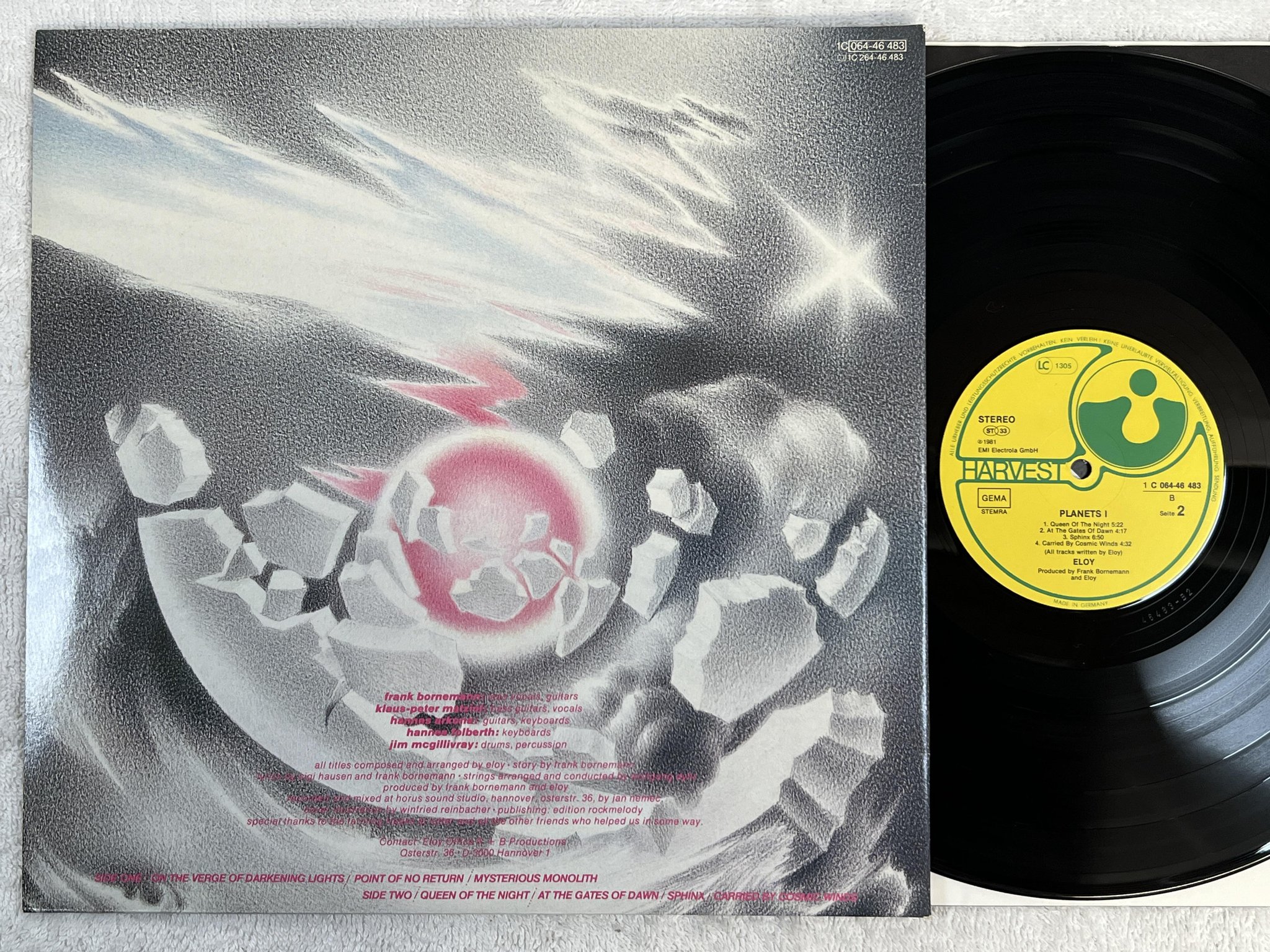 Omslagsbild för skivan ELOY planets I LP -81 HARVEST 1C 064-46483