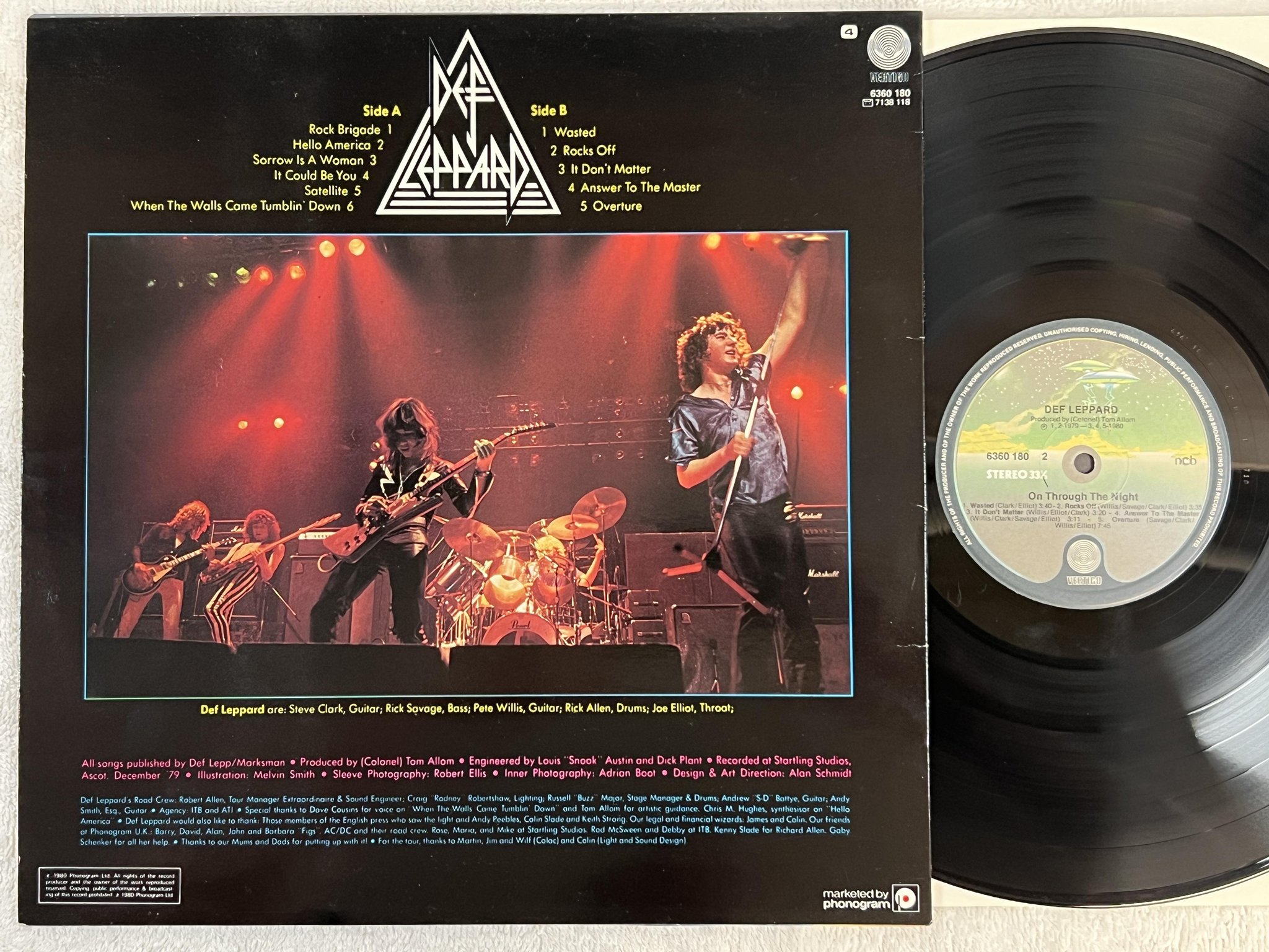 Omslagsbild för skivan DEF LEPPARD on through the night LP ncb VERTIGO 6360 180