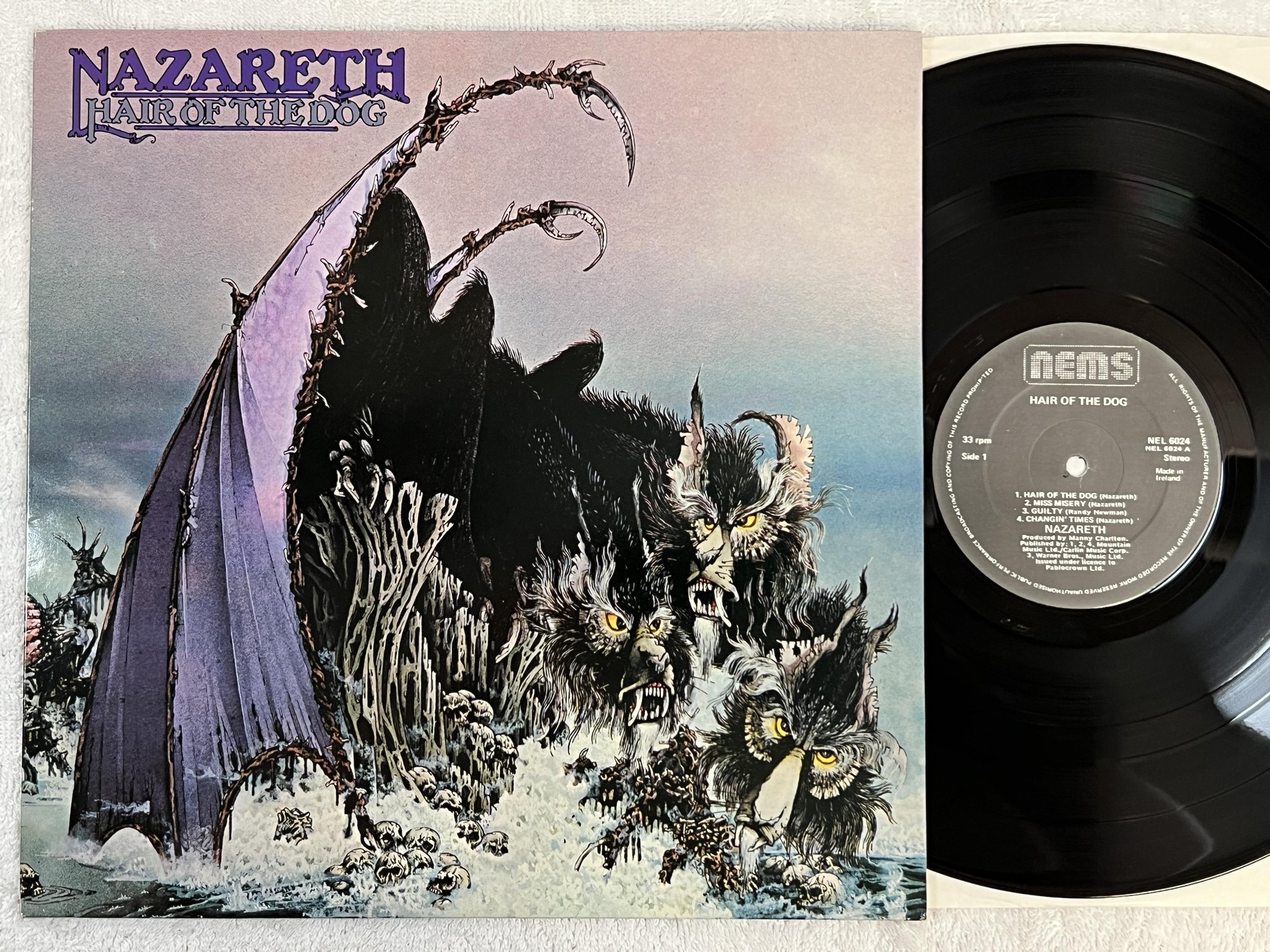 Omslagsbild för skivan NAZARETH Hair Of The Dog LP Ireland/UK NEMS NEL 6024