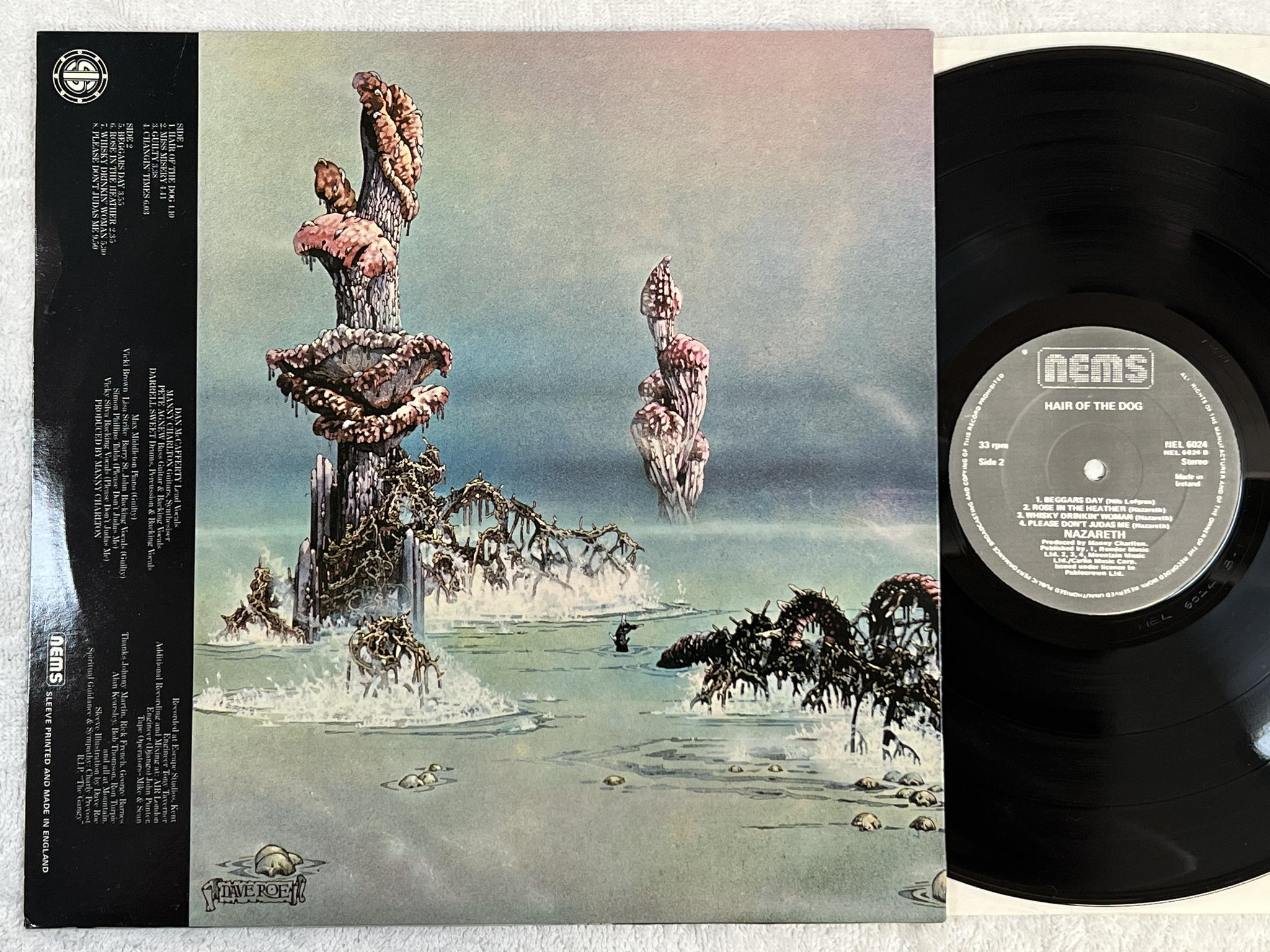Omslagsbild för skivan NAZARETH Hair Of The Dog LP Ireland/UK NEMS NEL 6024